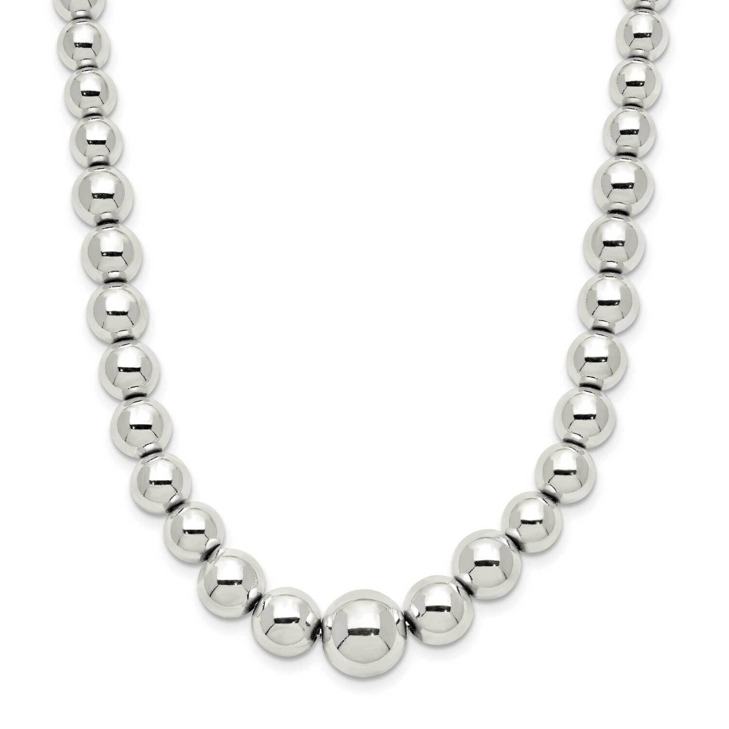 Beaded Necklace Sterling Silver Polished QG5386-18, MPN: QG5386-18, 886774087214