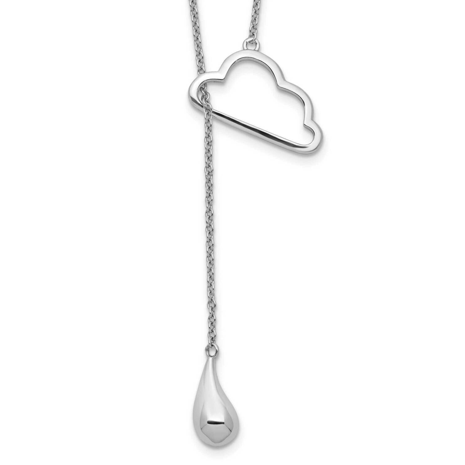 Cloud with Raindrop with 2 Inch Extension Y-Necklace Sterling Silver Rhodium-Plated QG5446-16, MPN:…
