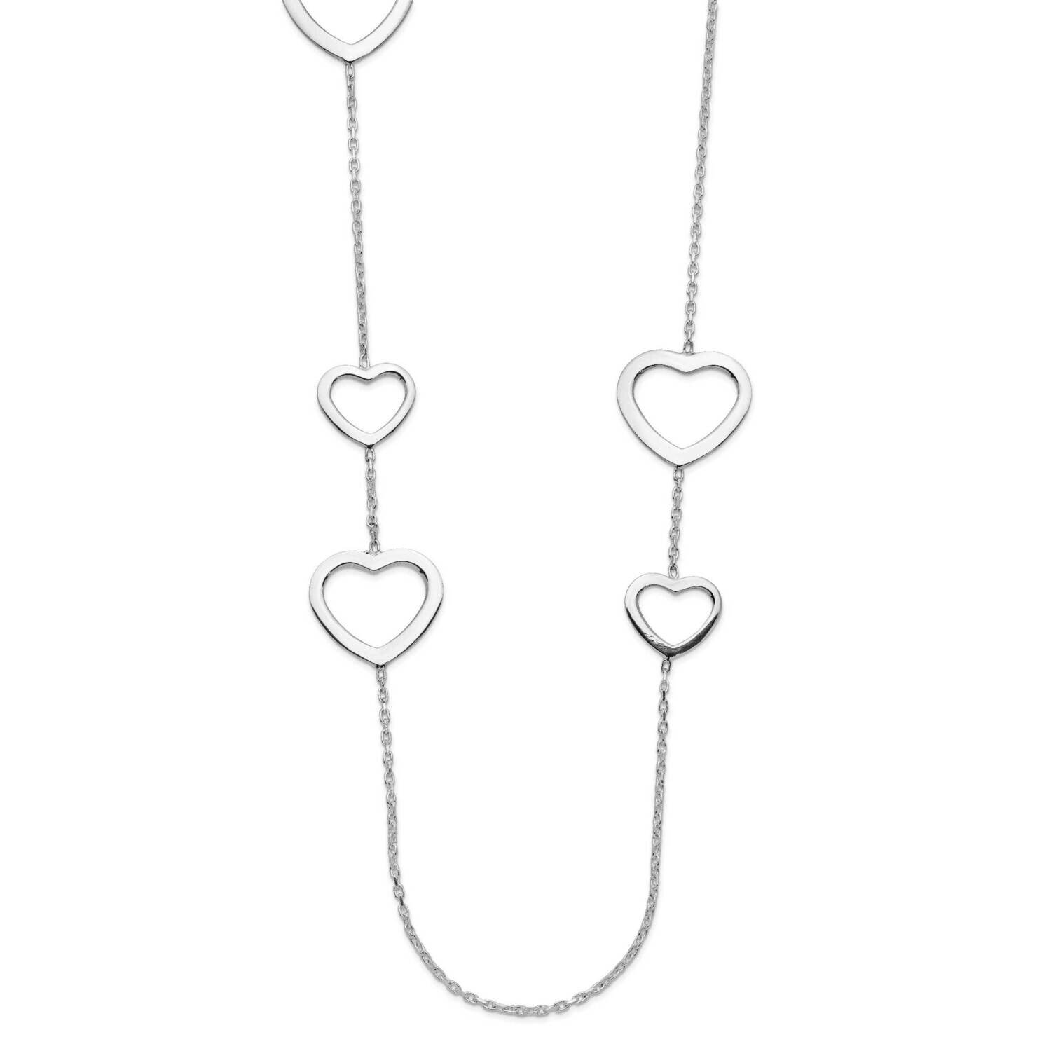 Hearts Necklace Sterling Silver Polished QG5584-24, MPN: QG5584-24, 886774087535