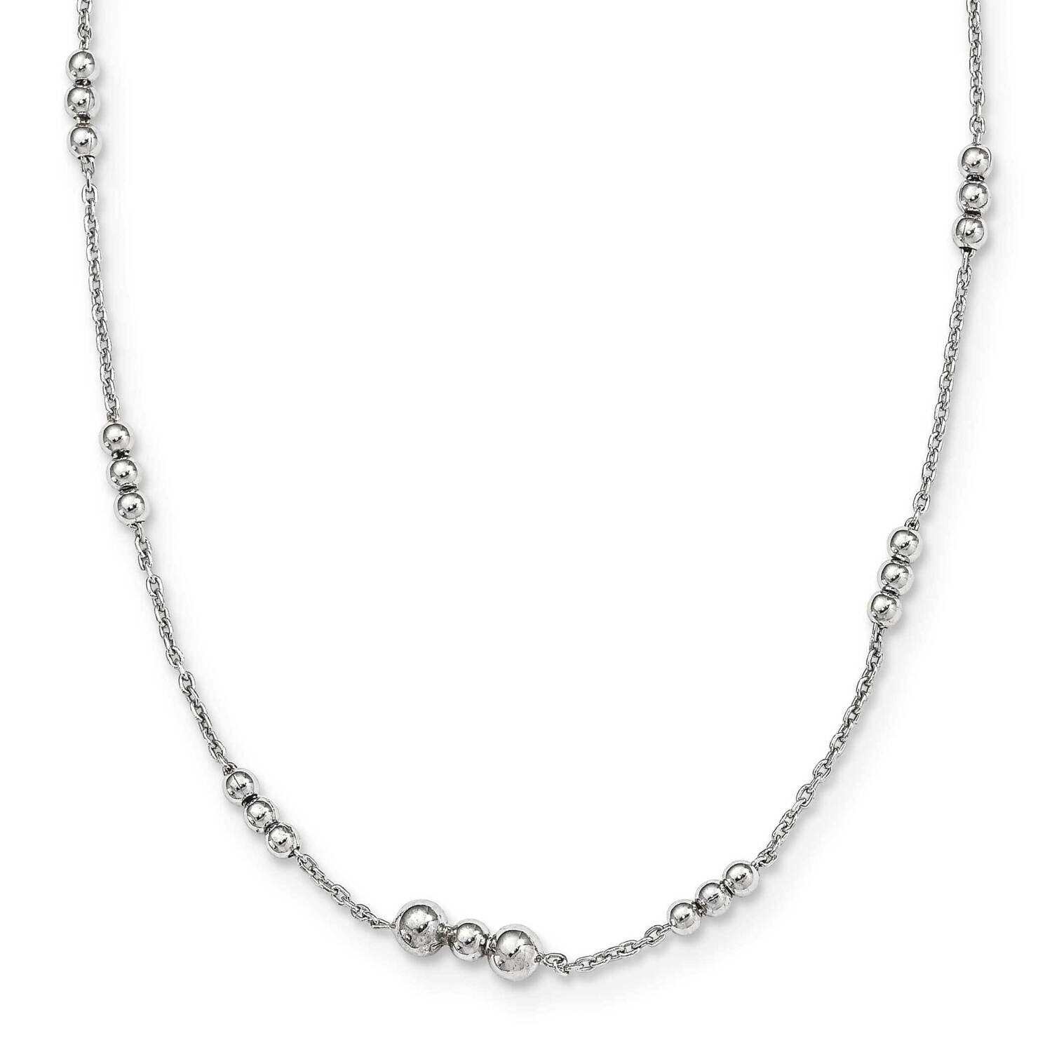 Beaded Necklace Sterling Silver Polished QG5581-36