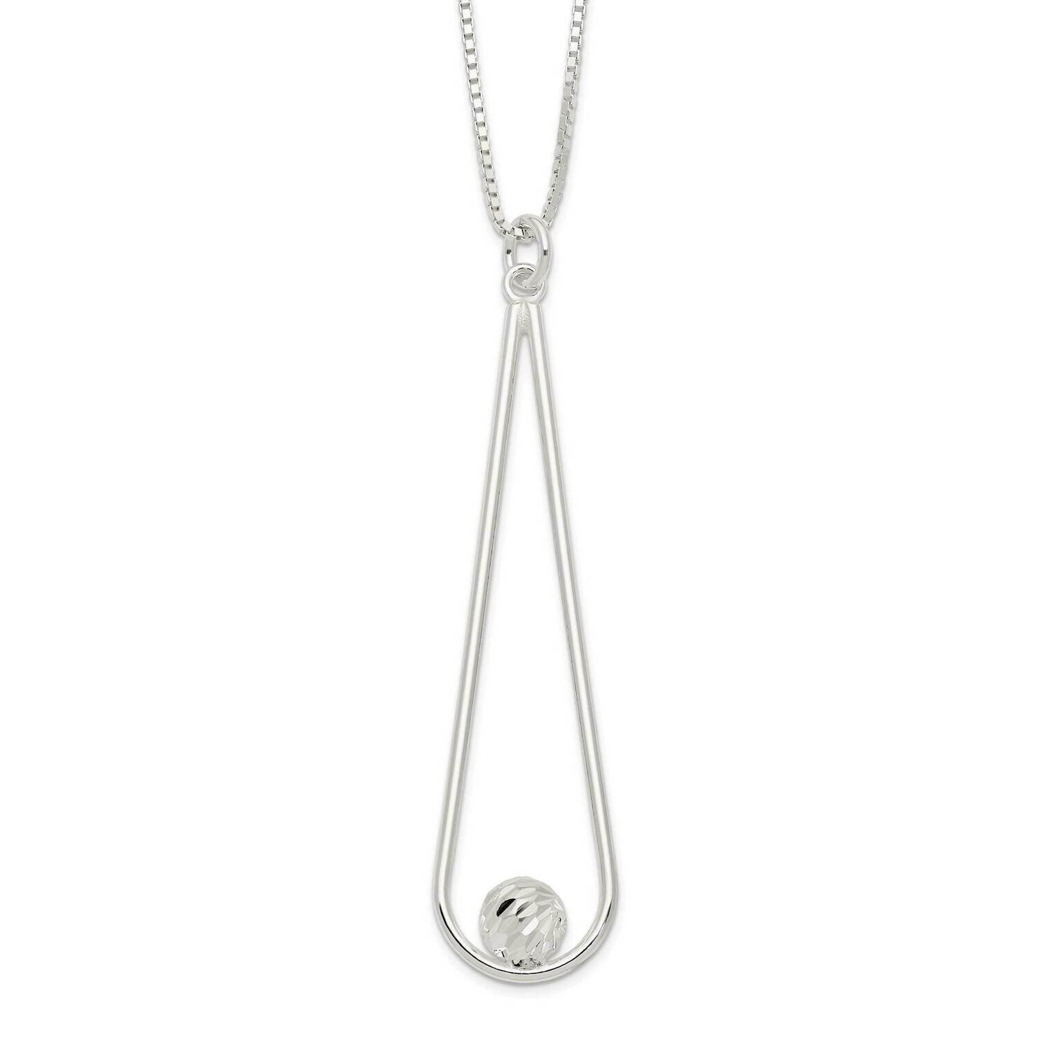 Diamond-Cut Ball Teardrop with 2 Inch Extension Necklace Sterling Silver QG6124-15.5, MPN: QG6124-1…