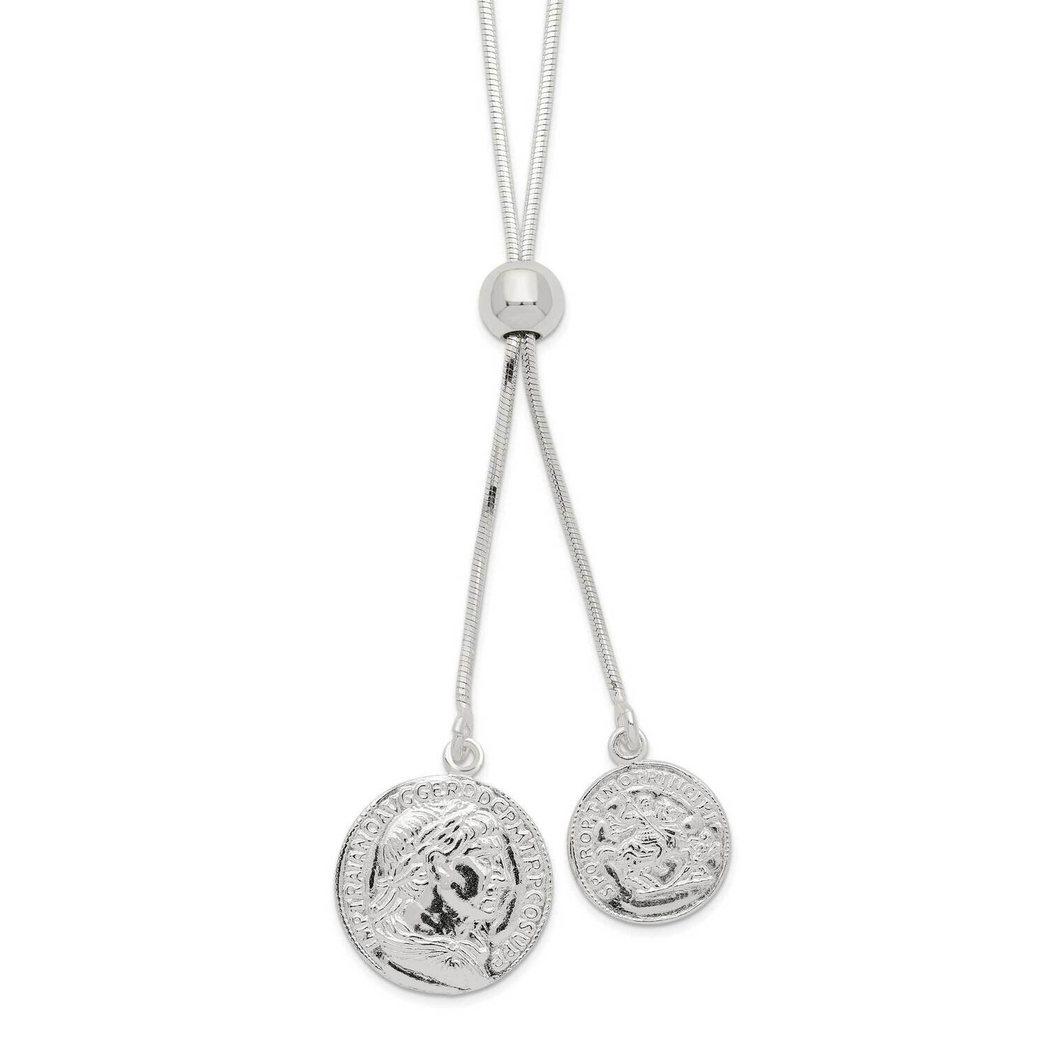 Medallion Adjustable Necklace Sterling Silver Polished QG6190, MPN: QG6190, 196904162965