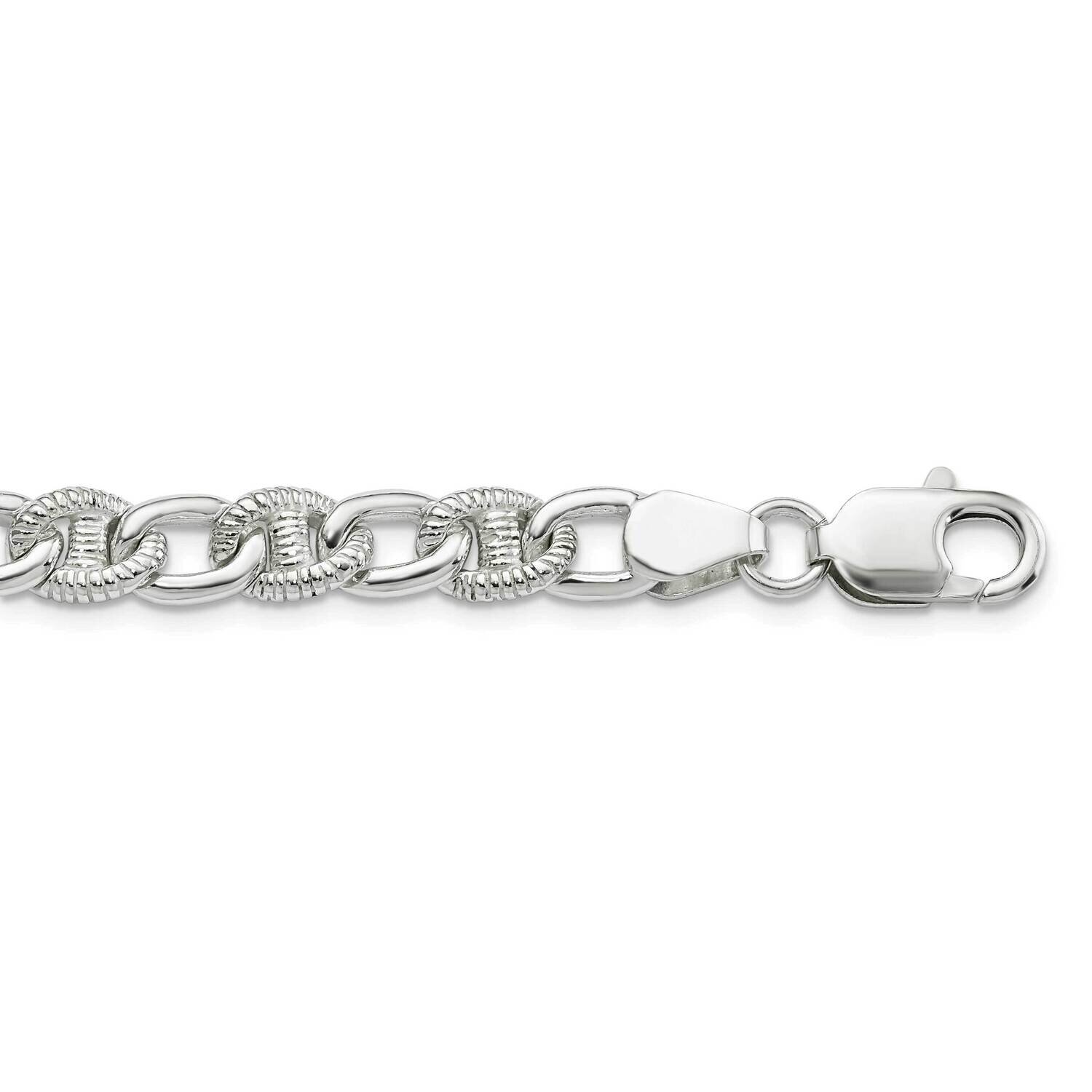 7.5mm Fancy Anchor Chain Necklace 24 Inch Sterling Silver QG686-24, MPN: QG686-24, 886774983608