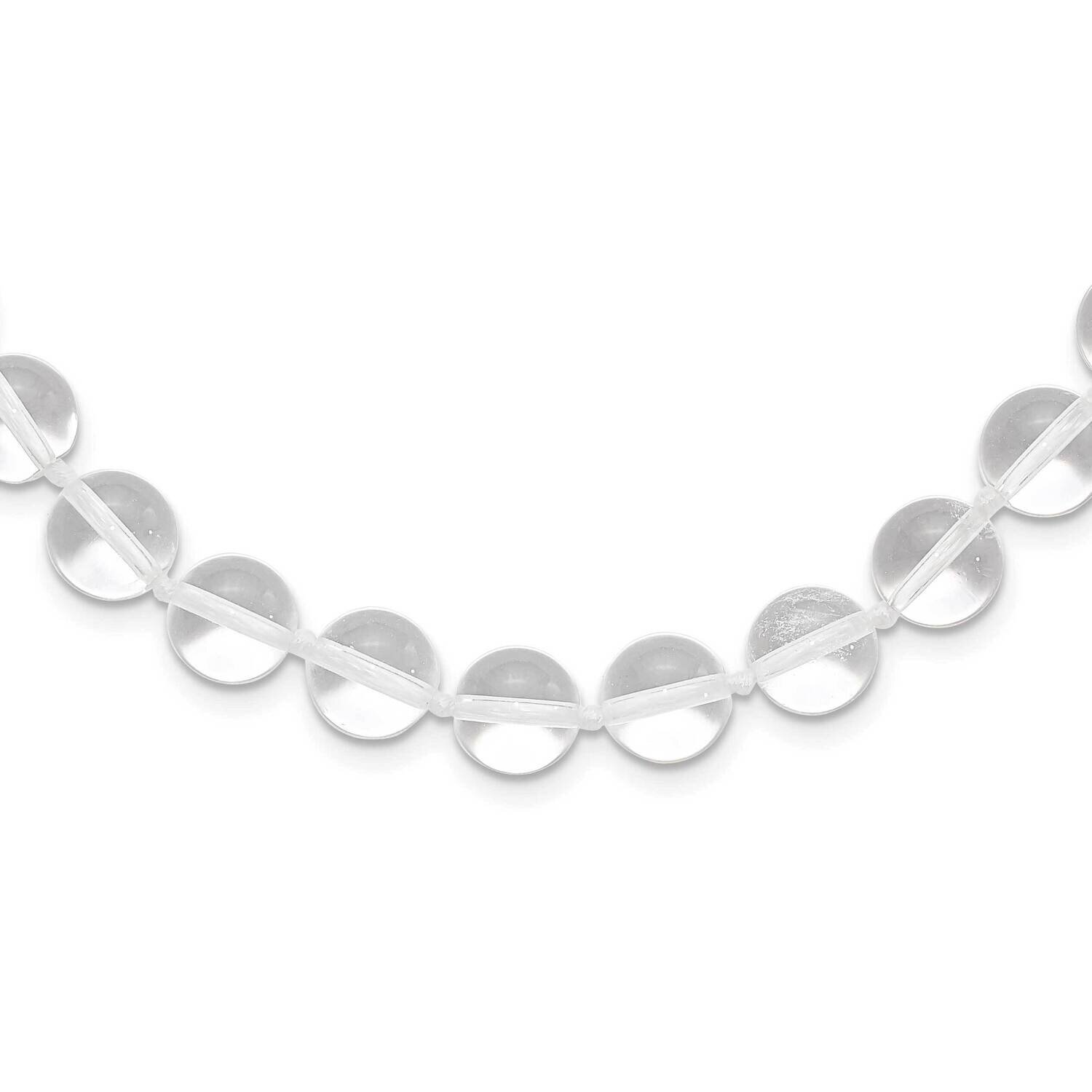 10-10.5mm Smooth Beaded Clear Crystal Necklace Sterling Silver QH4661-18, MPN: QH4661-18, 815479017…