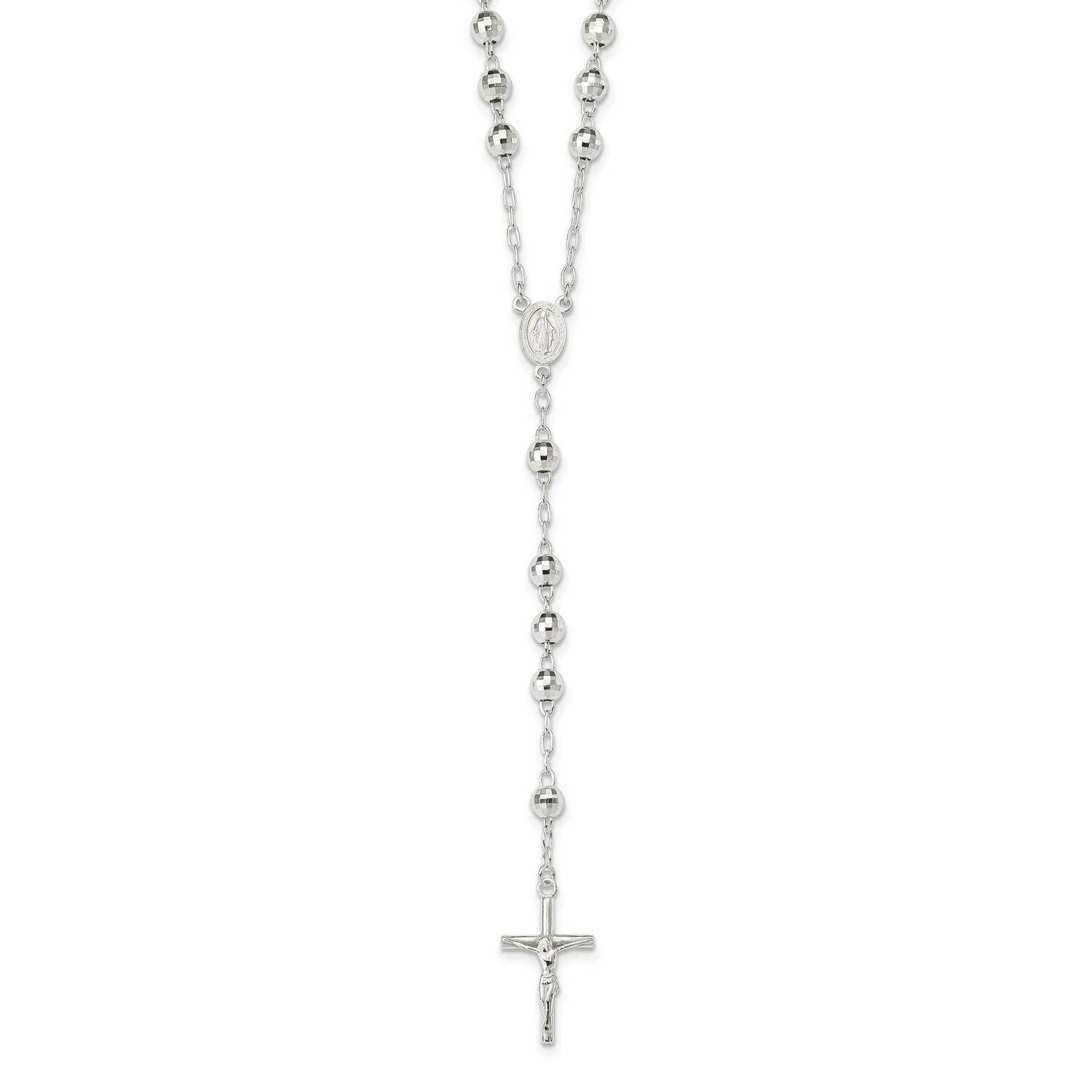 Rosary Necklace Sterling Silver Polished QH5131-26