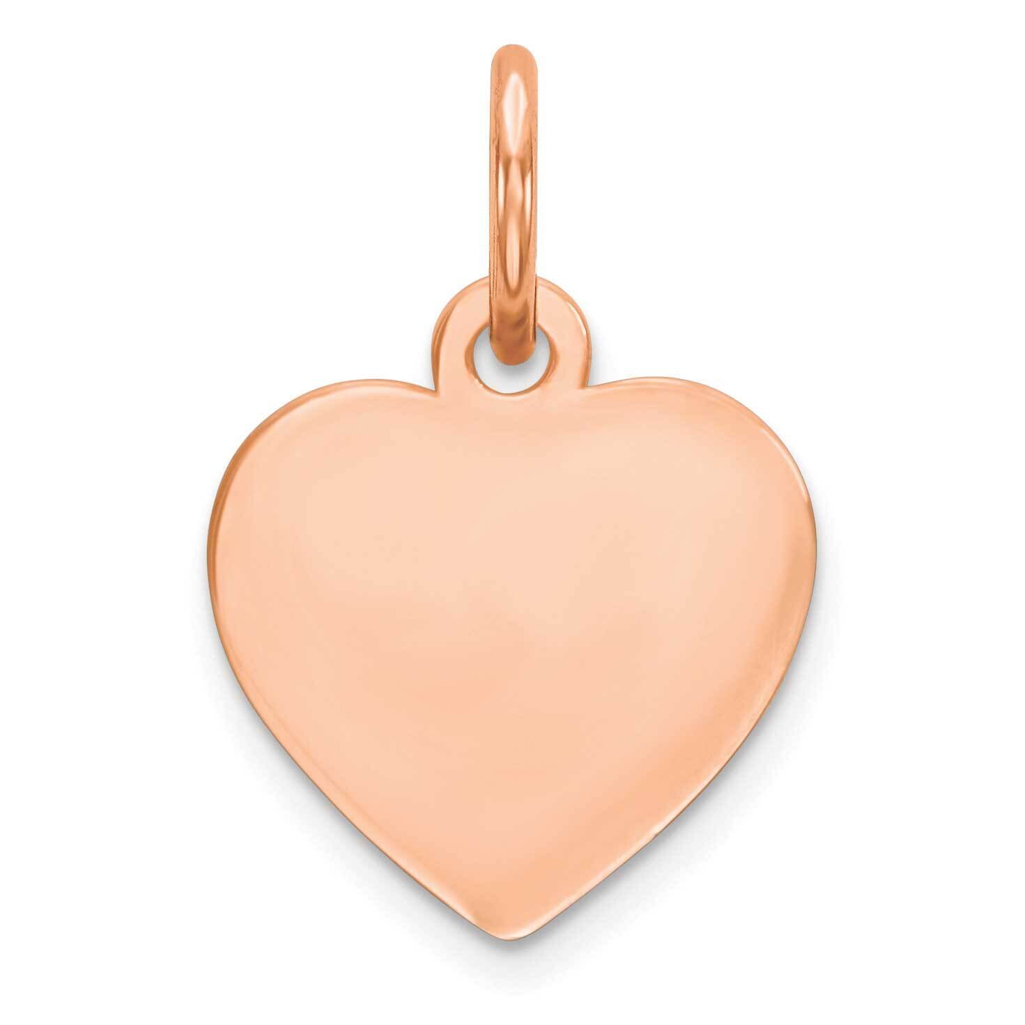 Engraveable Heart Polished Disc Charm Sterling Silver Rose Gold-plated QM389R/27