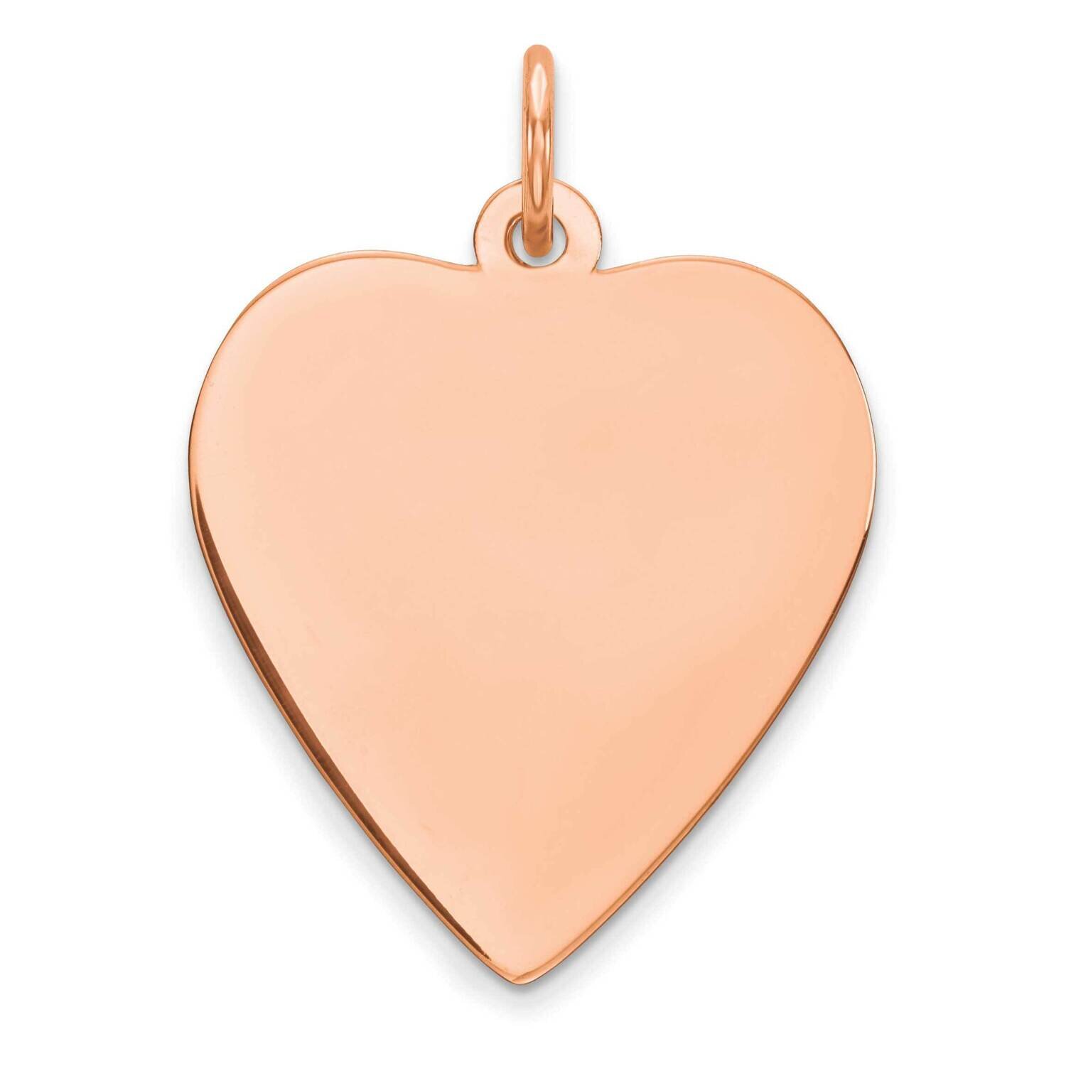 Engravable Heart Polish Front Satin Back Disc Charm Sterling Silver Rose Gold-plated QM391R/50