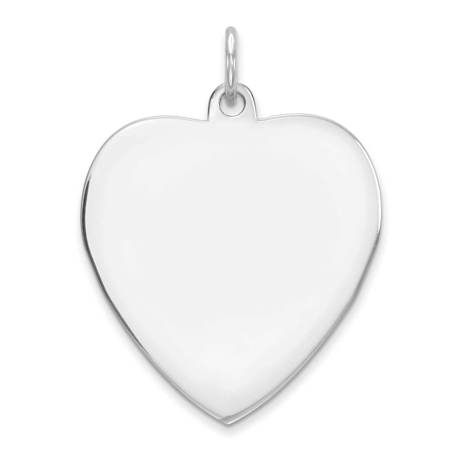 Engravable Heart Polish Front Satin Back Disc Charm Sterling Silver Rose Gold-plated QM393R/50