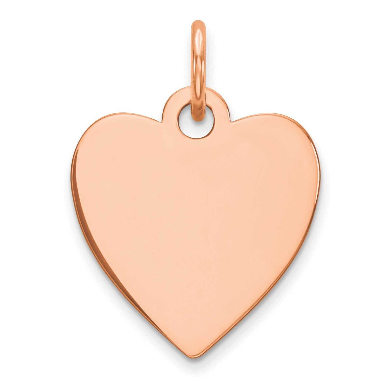 Engravable Heart Polish Front Satin Back Disc Charm Sterling Silver Rose Gold-plated QM390R/50