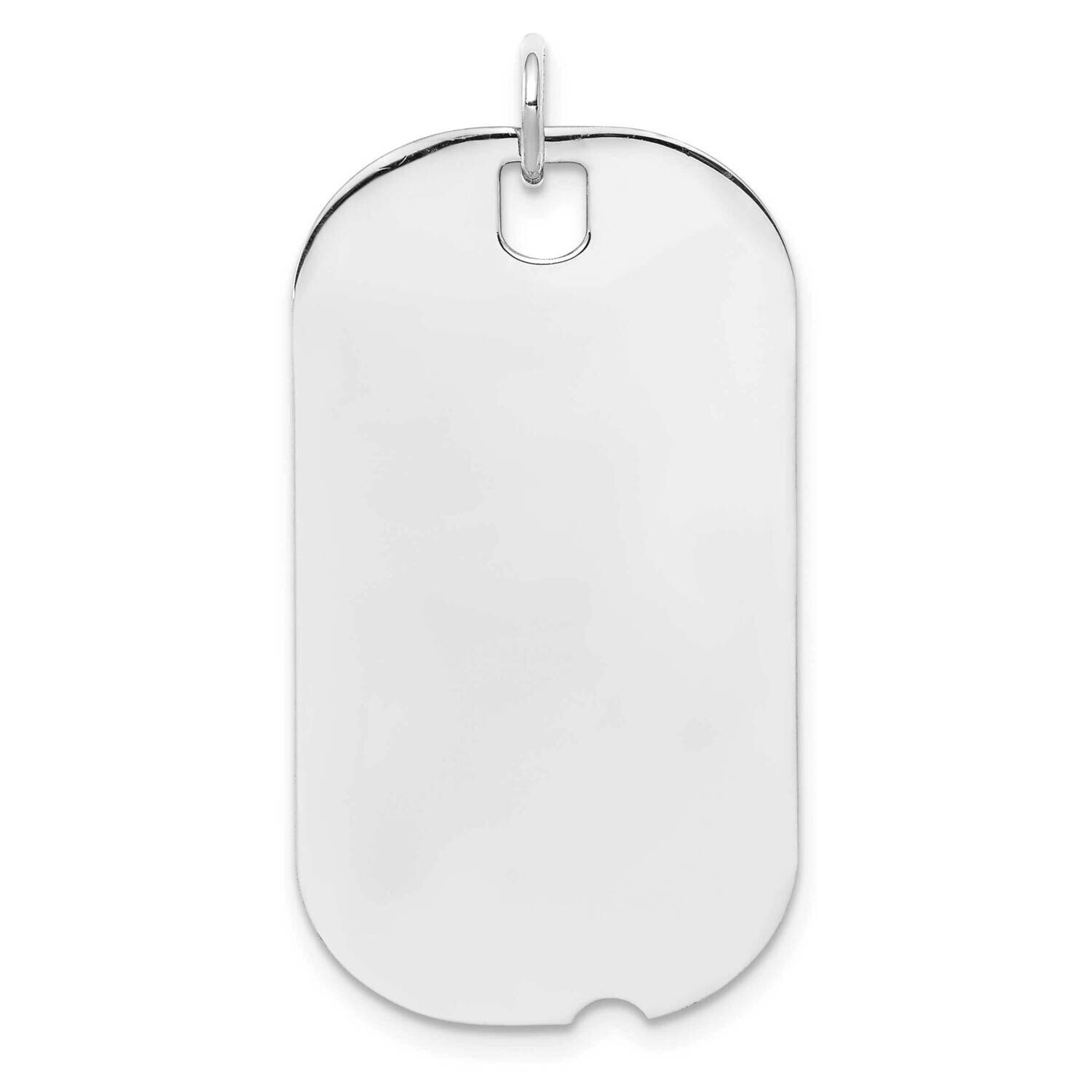 Engraveable Dog Tag Polished Front Back Disc Charm Sterling Silver Rhodium-Plated QM443/50P