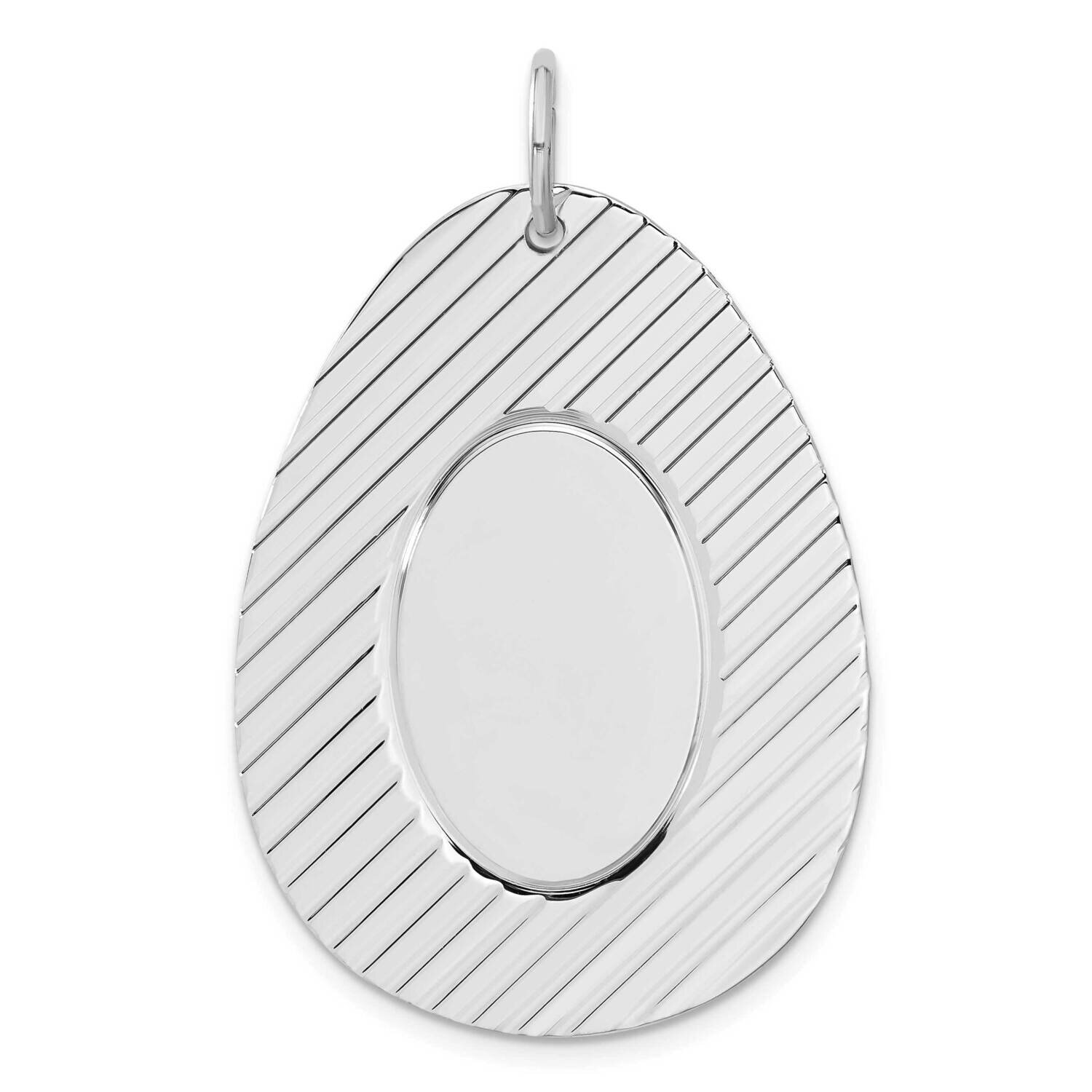 Engravable Oval Disc Charm Sterling Silver QM491/35