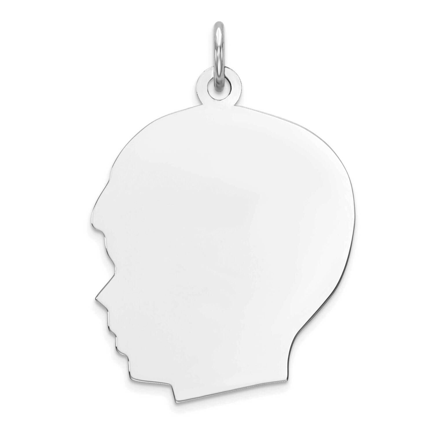 Engravable Boy Polished Front & Back Disc Charm Sterling Silver Rhodium-Plated QM521/50P