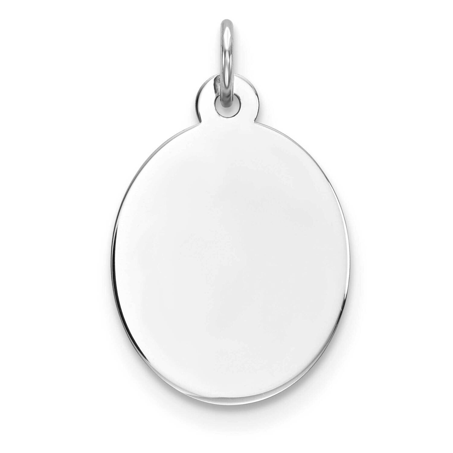 Engravable Oval Polish Front Satin Back Disc Charm Sterling Silver Rhodium-Plated QM516/50