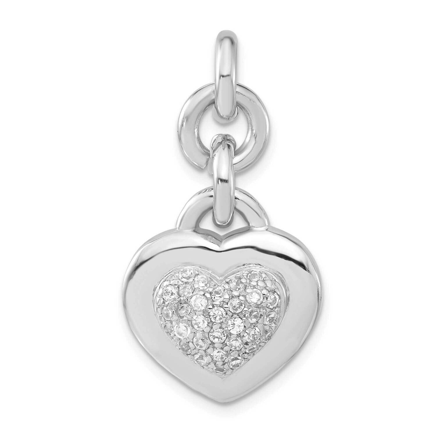 CZ Heart Pendant Sterling Silver Polished QP1352