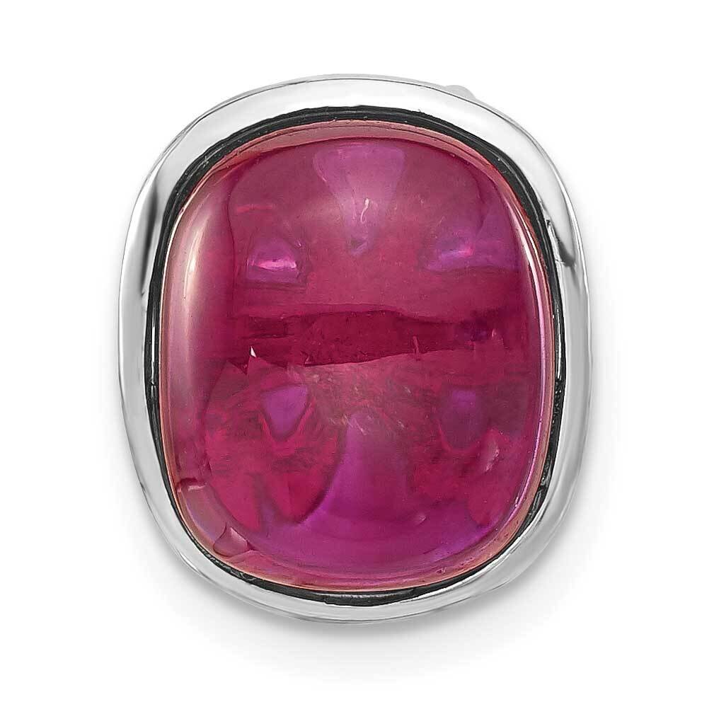 Synthetic Red Bead Chain Slide Pendant Sterling Silver Polished QP4284, MPN: QP4284,