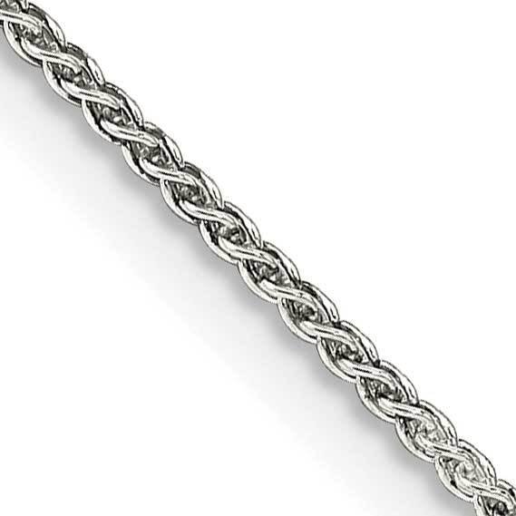 1.25mm Round Spiga Chain with 2 Inch Extension Sterling Silver QSP030E-18