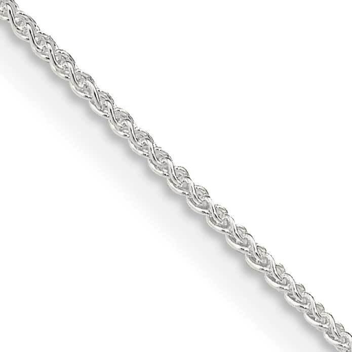1mm Round Spiga Chain with 2 Inch Extension Sterling Silver QSP025E-18