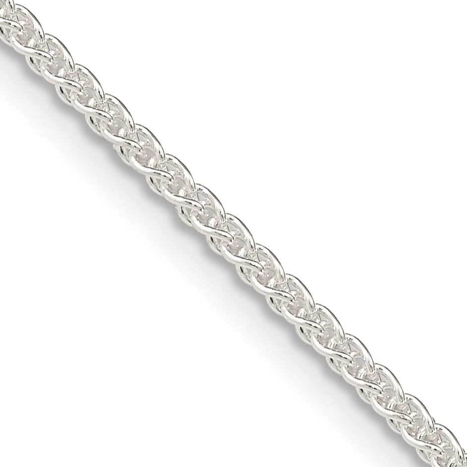 1.6mm Round Spiga Chain with 2 Inch Extension Sterling Silver QSP040E-18