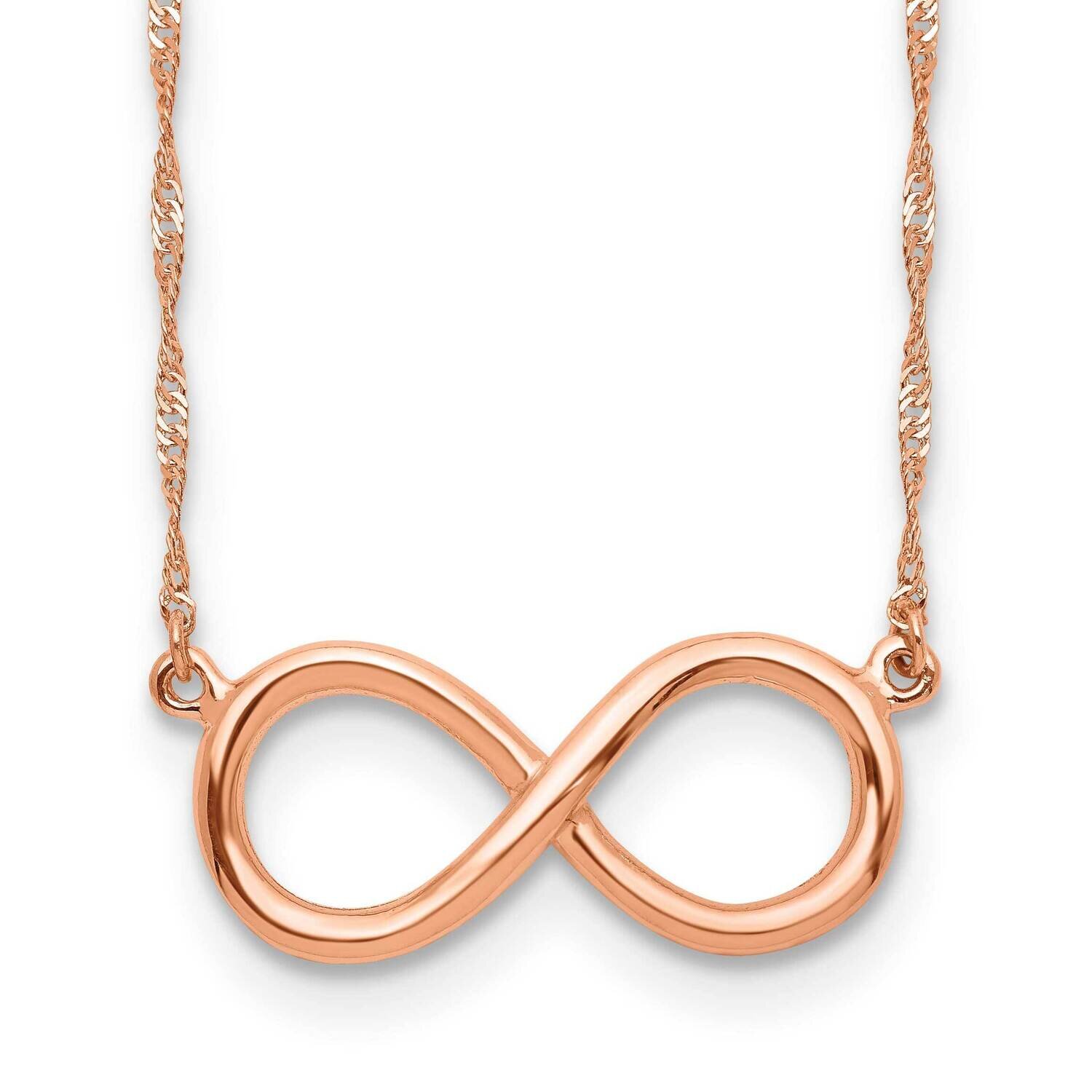 Rose Polished Infinity Necklace 14k Gold SF2650-16.5