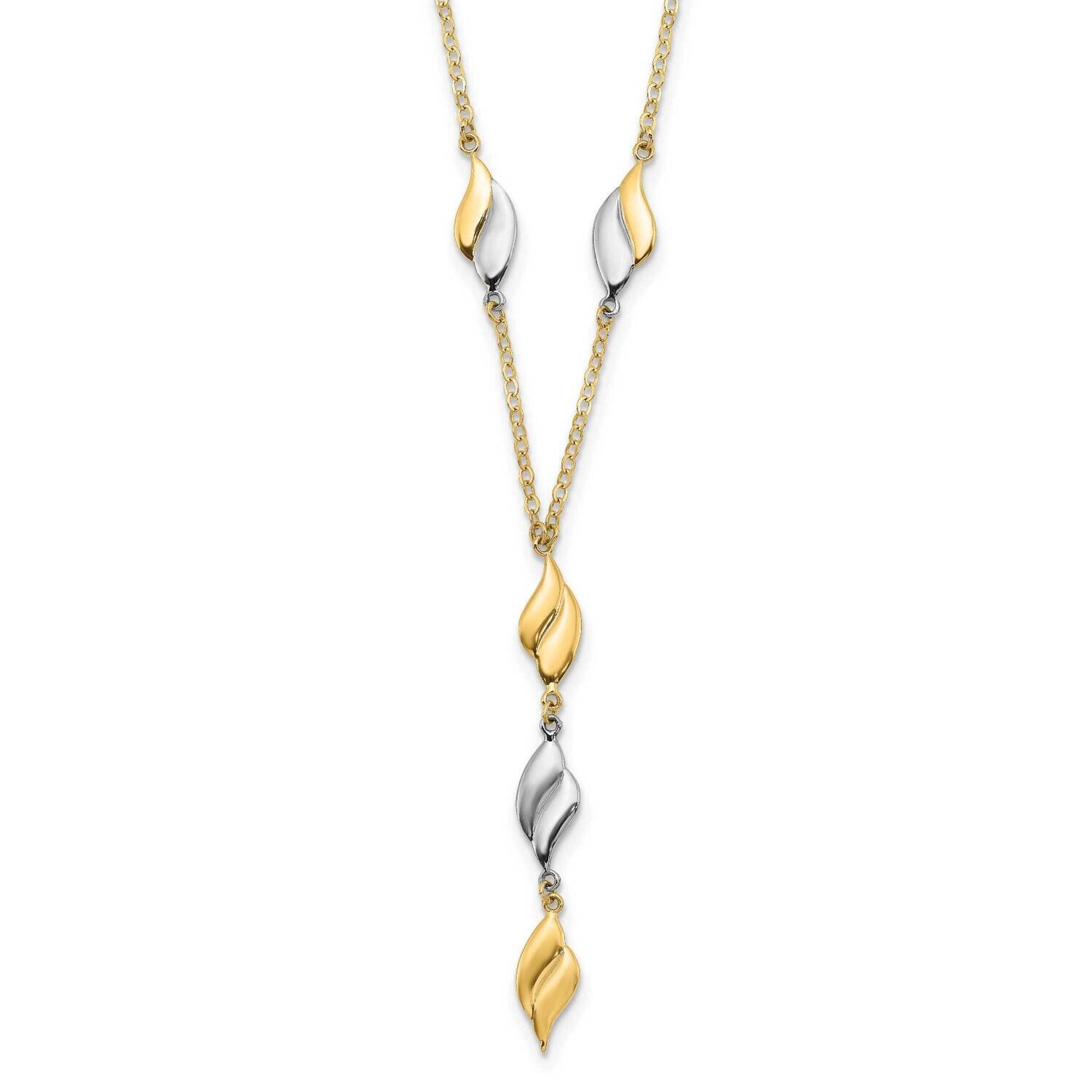 Polished Fancy Y Drop Necklace 14k Two-Tone Gold SF2939-17
