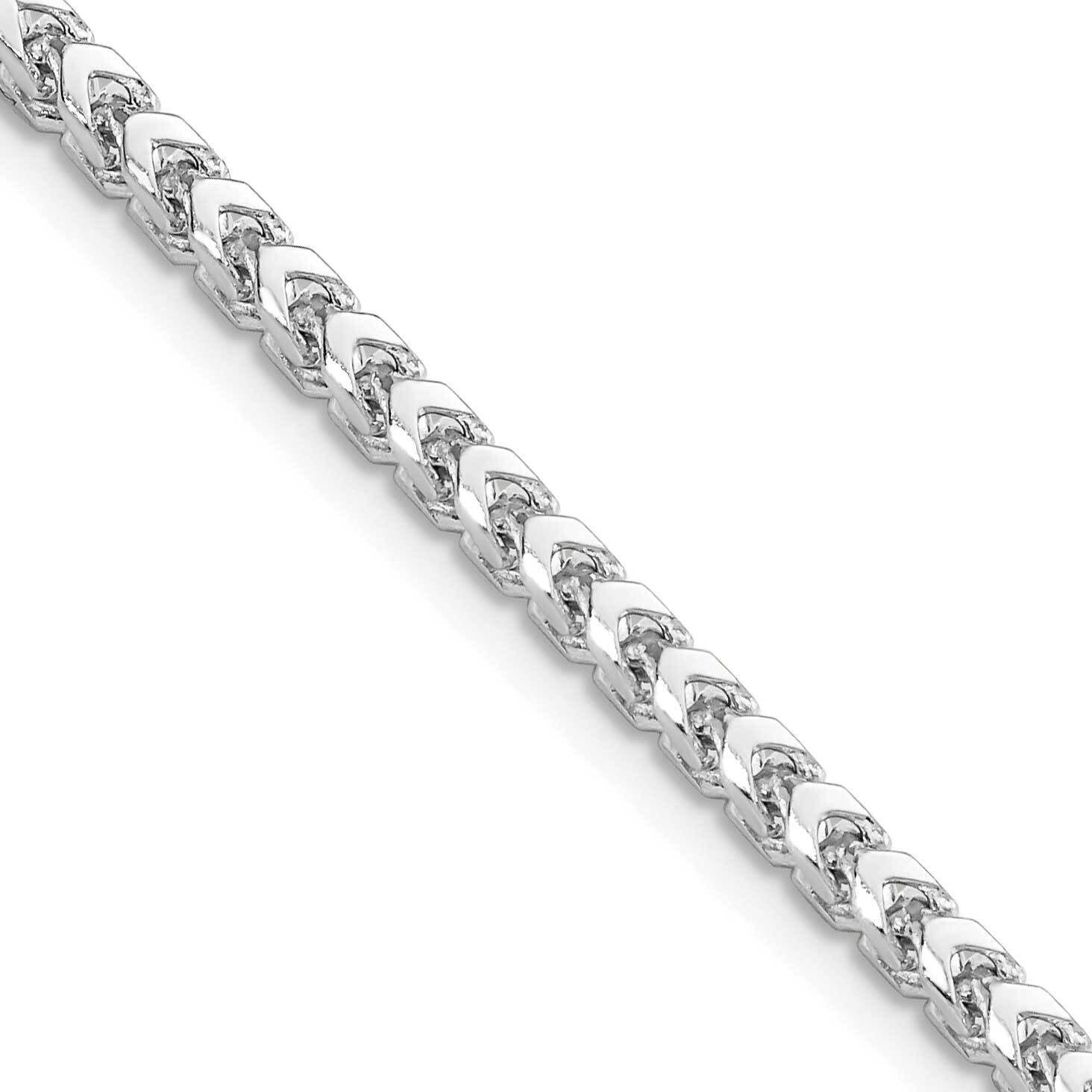 22 Inch 3mm Franco with Fancy Lobster Clasp Chain 14k White Gold WFRA100-22