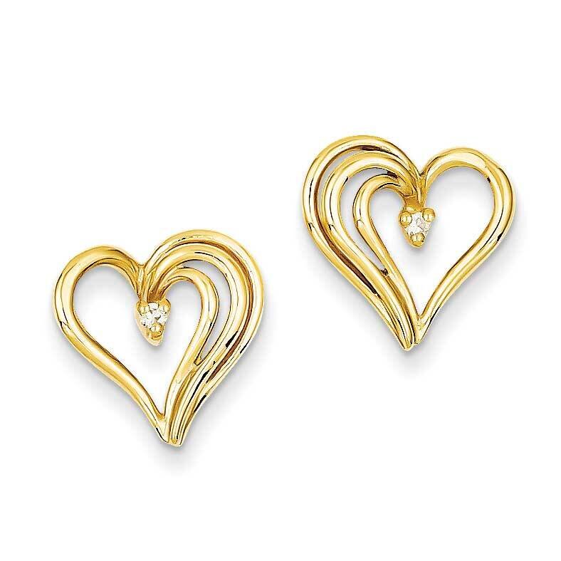 A Diamond Heart Earring 14k Gold XE242A, MPN: XE242A, 883957338453