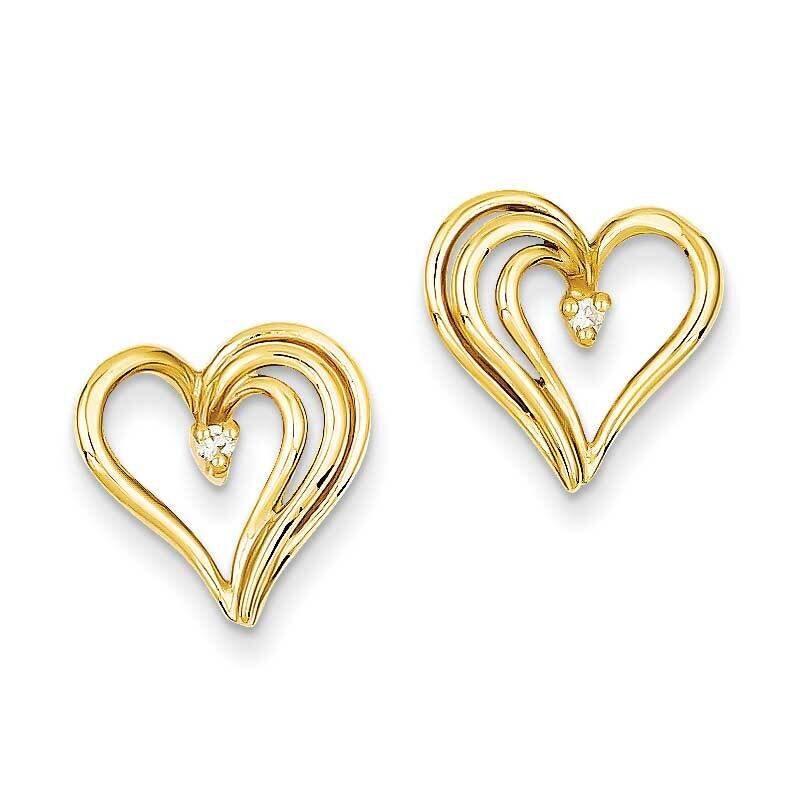 AAA Diamond Heart Earring 14k Gold XE242AAA
