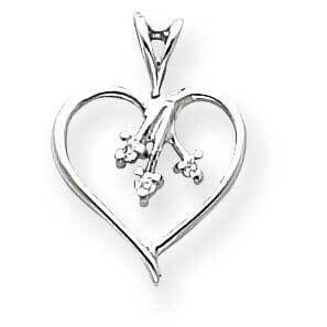 A Diamond Heart Pendant 14k White Gold XH25WA, MPN: XH25WA, 883957238302