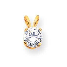 6.5mm Cubic Zirconia Pendant 14k Gold XP12CZ, MPN: XP12CZ, 883957233147