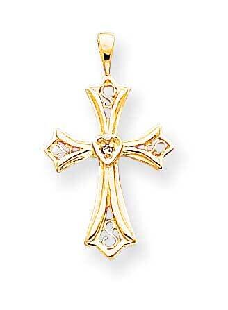 AAA Diamond Cross Pendant 14k Gold XP754AAA