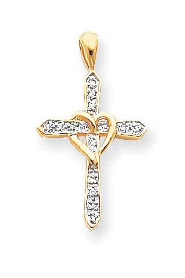 A Diamond Cross Pendant 14k Gold XP981A