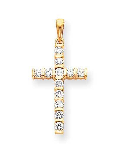 AAA Diamond Cross Pendant 14k Gold XP96AAA
