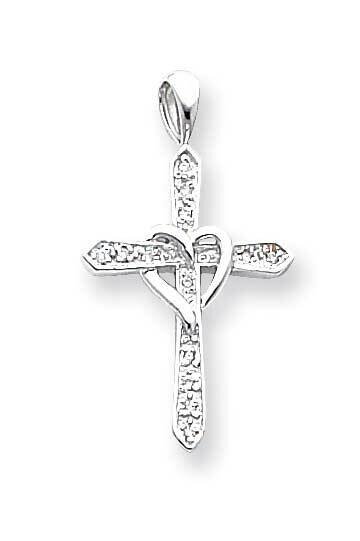 AAA Diamond Cross Pendant 14k White Gold XP982AAA