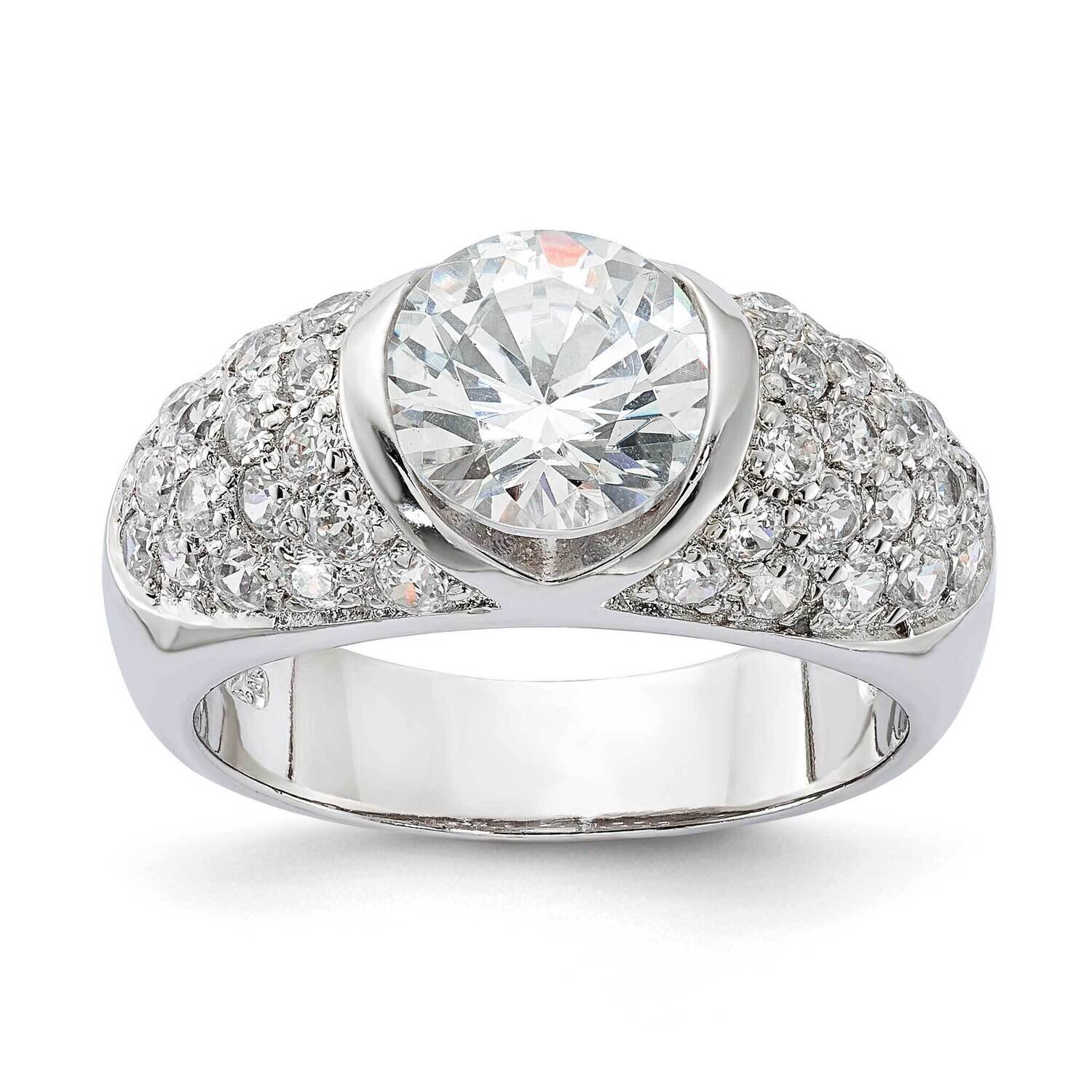 CZ Domed Ring Sterling Silver QR1344, MPN: QR1344, 883957056753