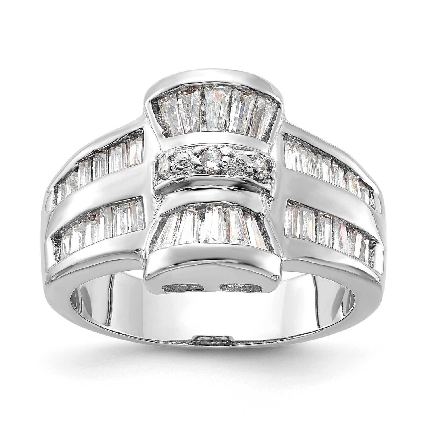 Fancy CZ Ring Sterling Silver QR2073, MPN: QR2073, 883957217987