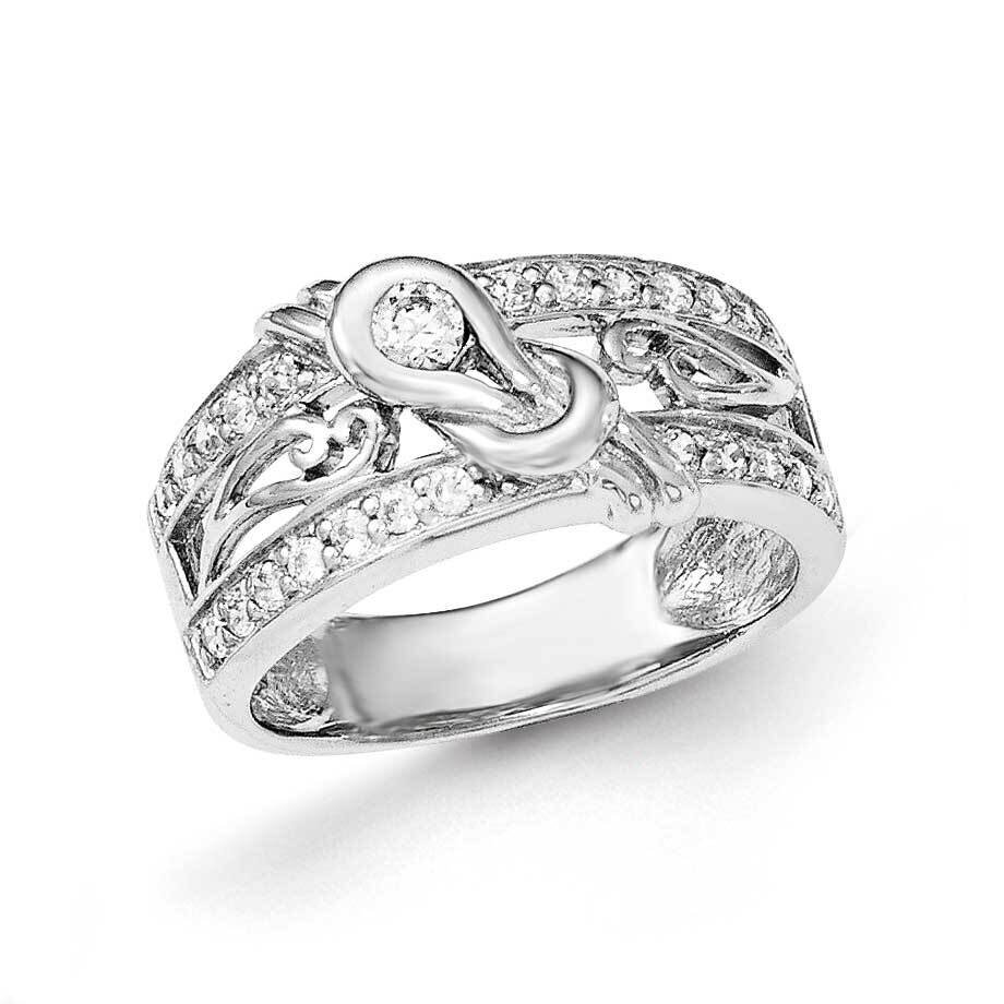 CZ Ring Sterling Silver Rhodium-Plated QR6255, MPN: QR6255,