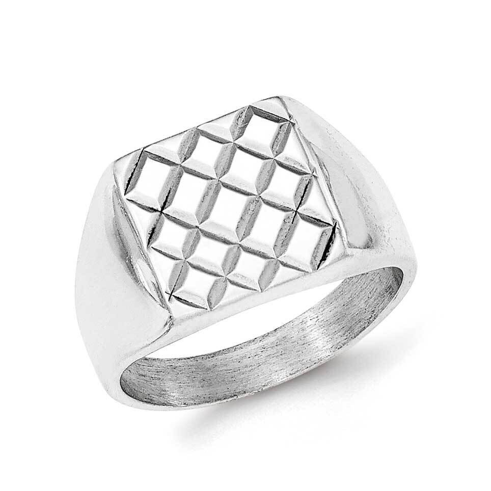 Diamond-Pattern Ring Sterling Silver Polished QR6357
