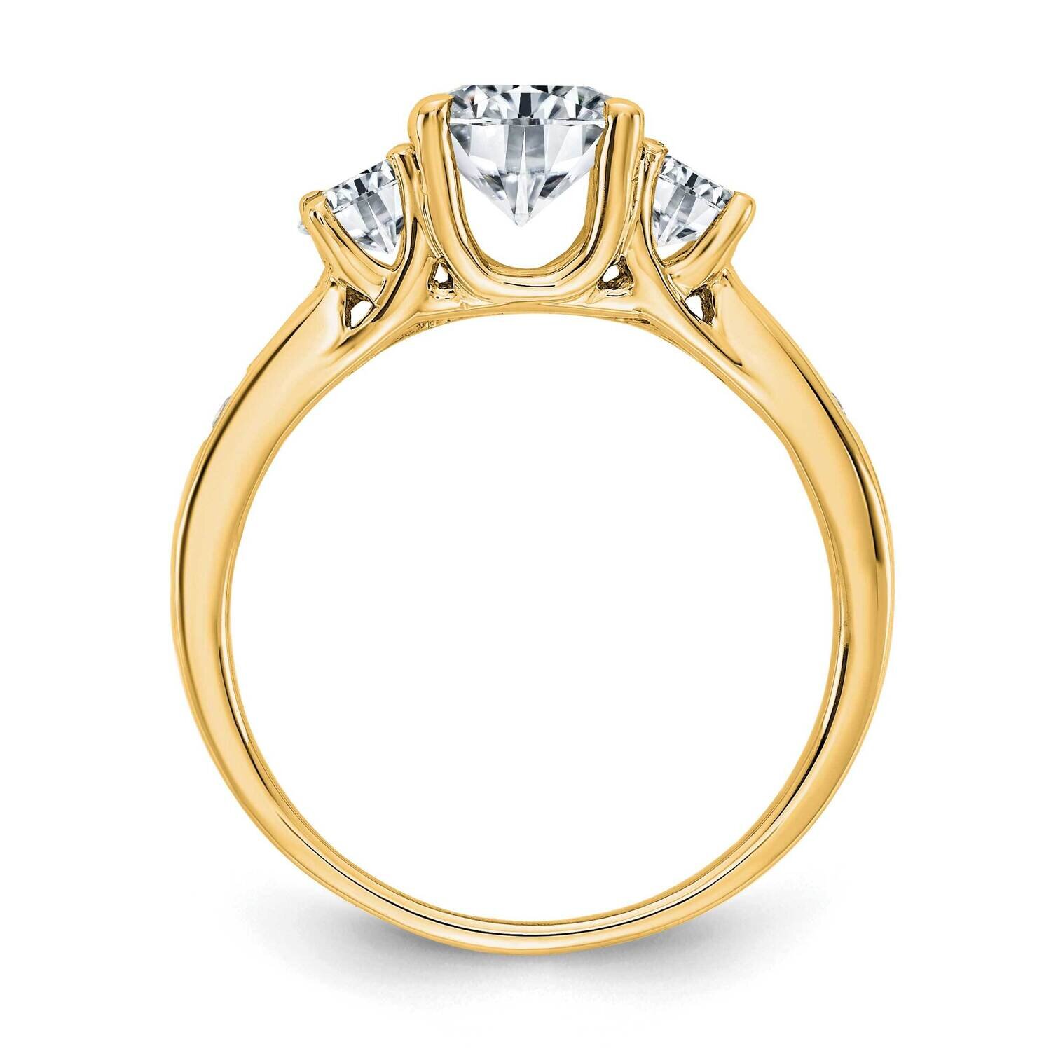 1.50ct. Three Stone with Side Stones D E F Pure Light Moissanite Ring 14k Gold DB21958Y4MP, MPN: DB…
