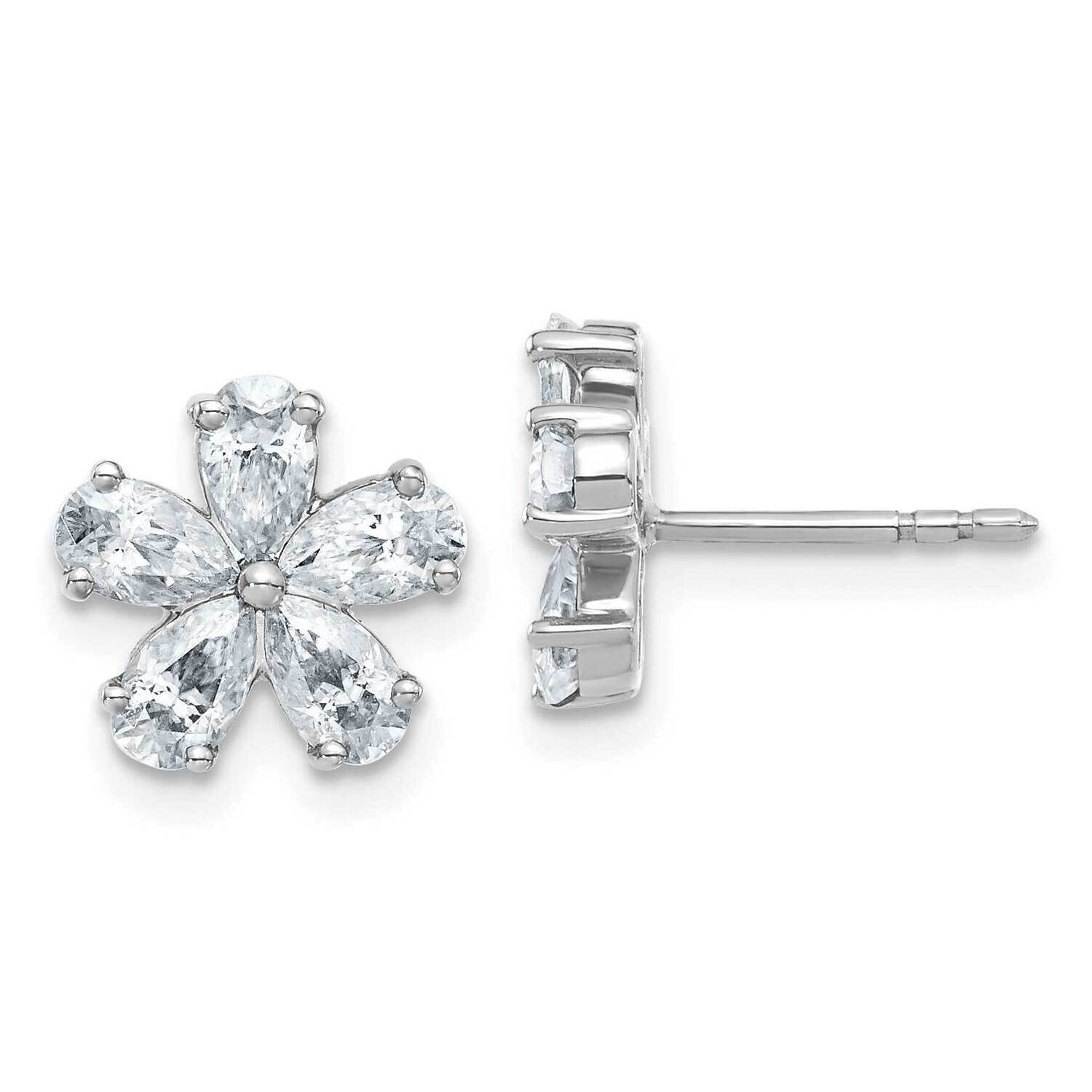 Flower D E F Pure Light Moissanite Earrings 14k White Gold EM4462-210-WMP, MPN: EM4462-210-WMP, 191…