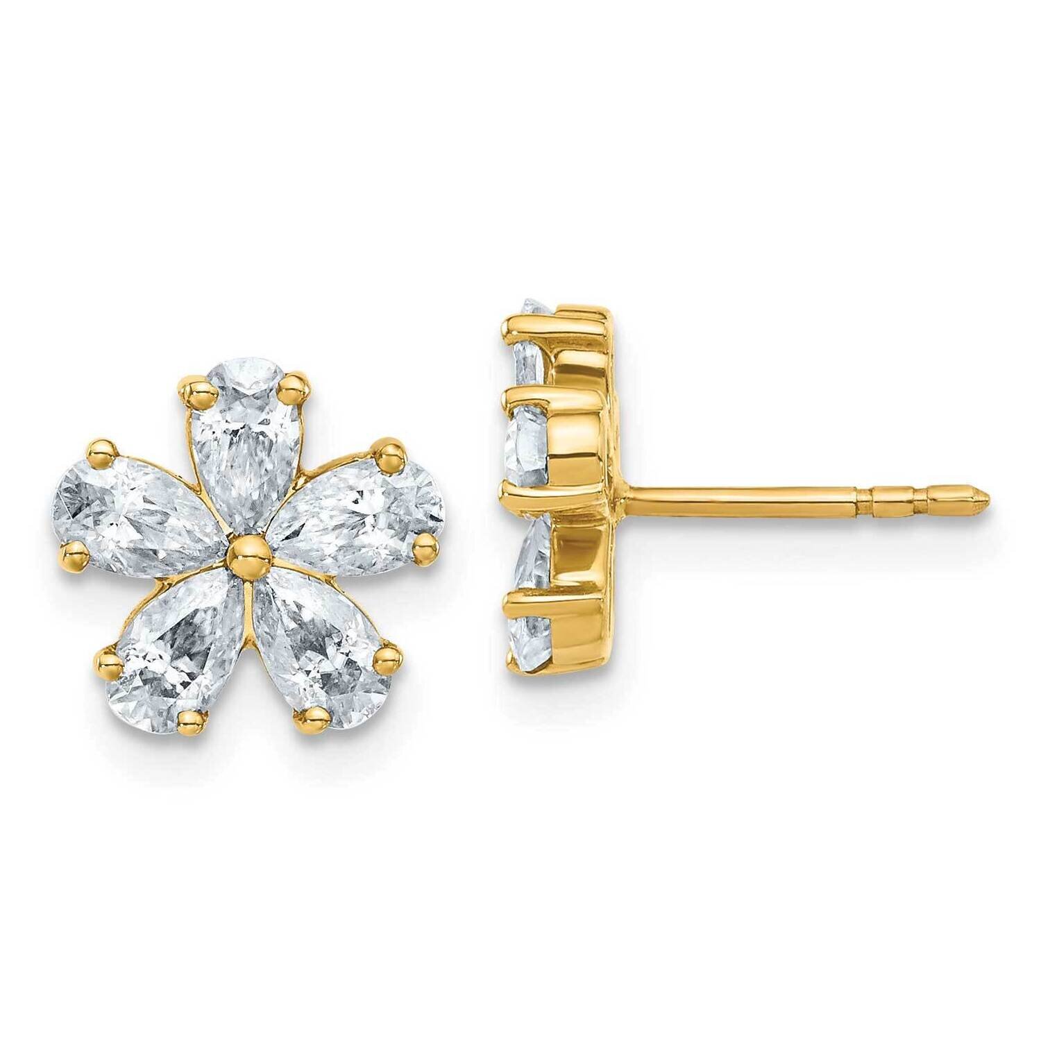 Flower D E F Pure Light Moissanite Earrings 14k Gold EM4462-210-YMP, MPN: EM4462-210-YMP, 191101013…