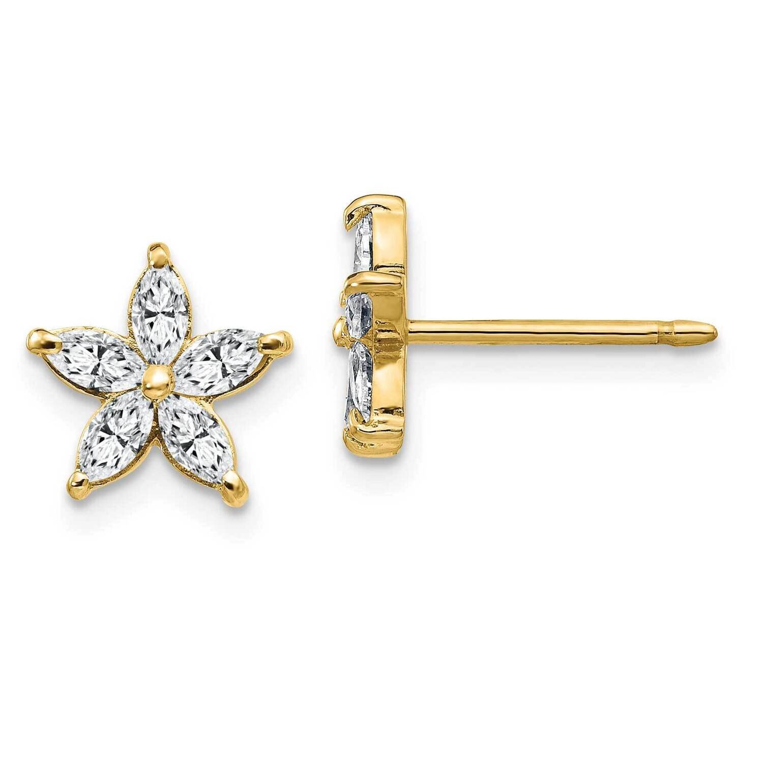 Flower G H I True Light Moissanite Earrings 14k Gold EM4463-070-YMT, MPN: EM4463-070-YMT, 191101899…