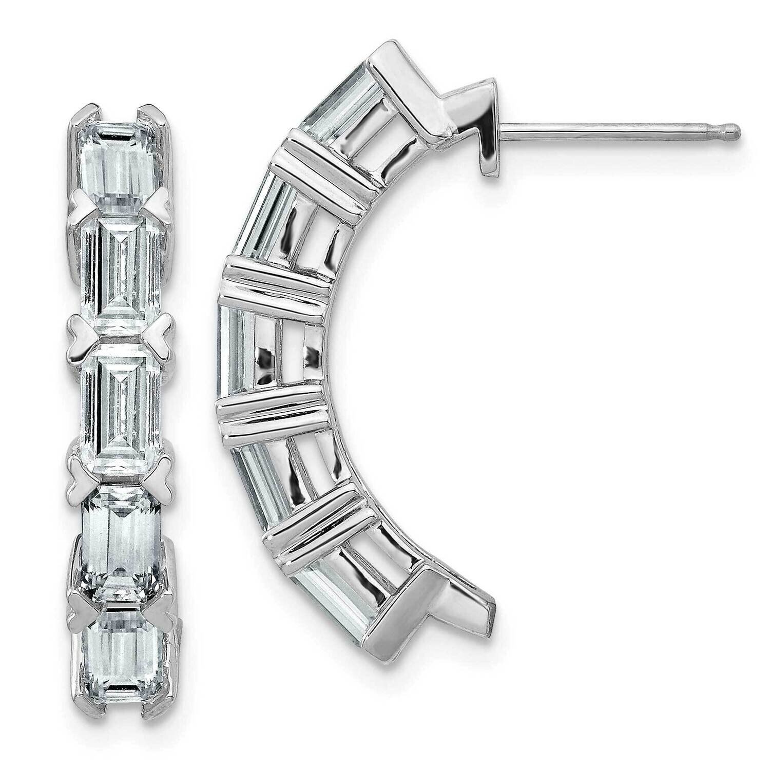 Emerald-cut 5 Stone D E F Pure Light Moissanite Earrings 14k White Gold EM4455-290-WMP, MPN: EM4455…