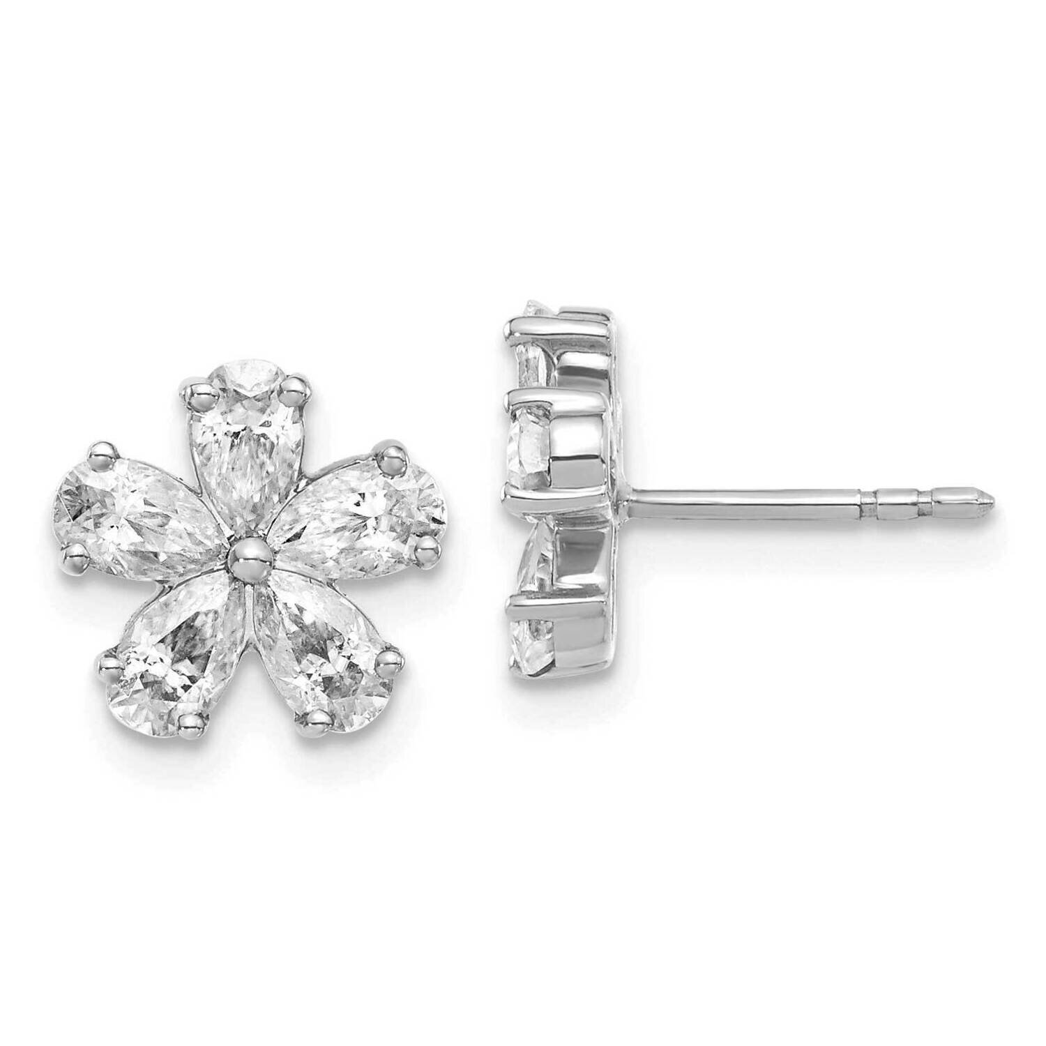 Flower G H I True Light Moissanite Earrings 14k White Gold EM4462-210-WMT, MPN: EM4462-210-WMT, 191…