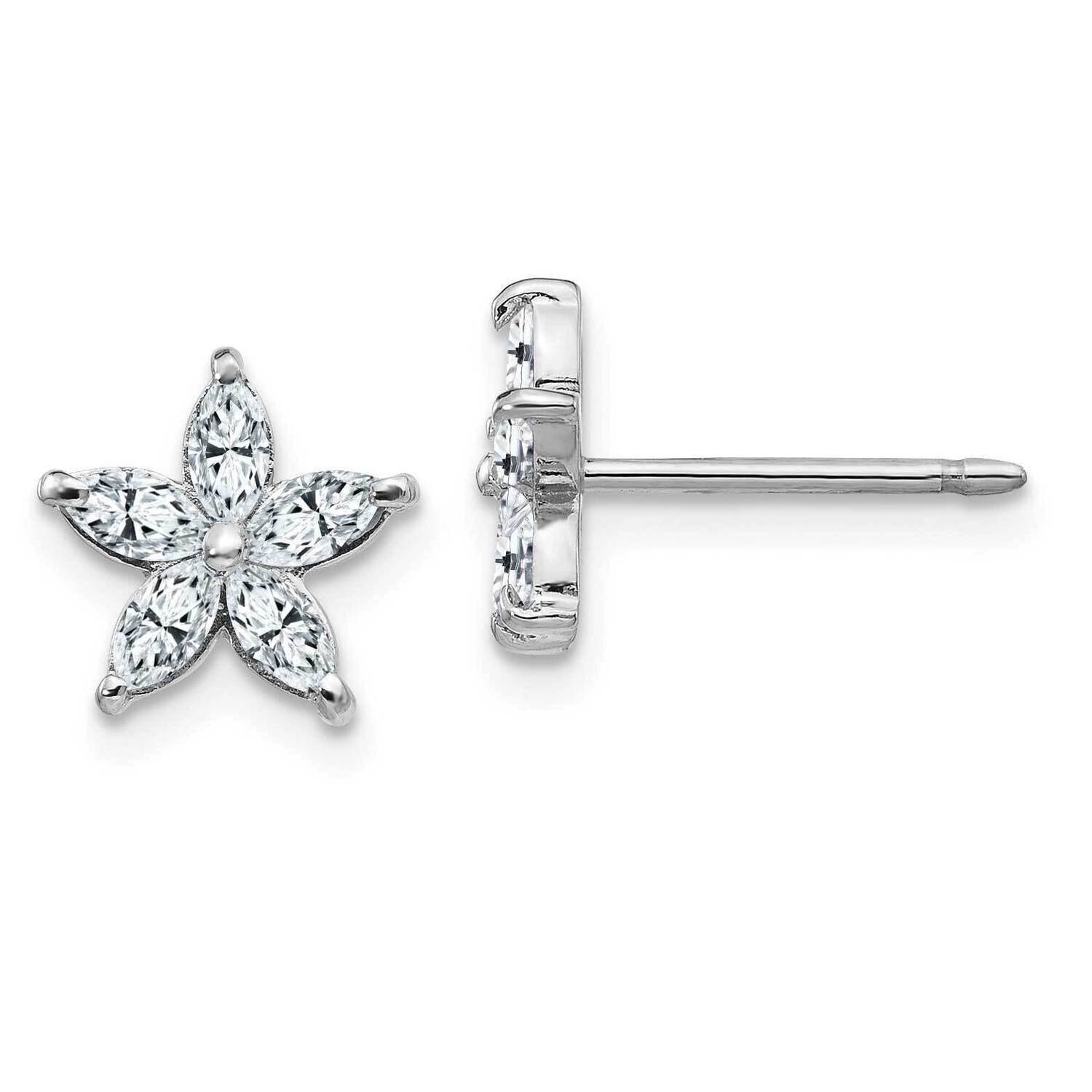 Flower D E F Pure Light Moissanite Earrings 14k White Gold EM4463-070-WMP, MPN: EM4463-070-WMP, 191…