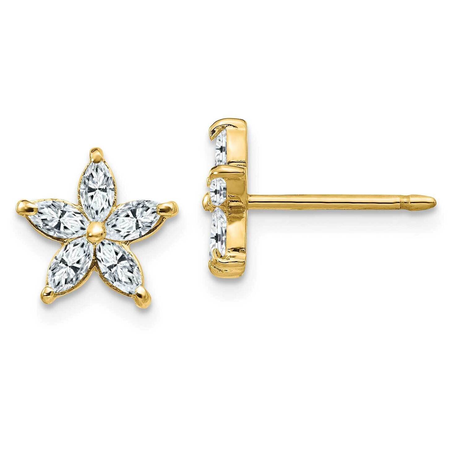 Flower D E F Pure Light Moissanite Earrings 14k Gold EM4463-070-YMP, MPN: EM4463-070-YMP, 191101013…