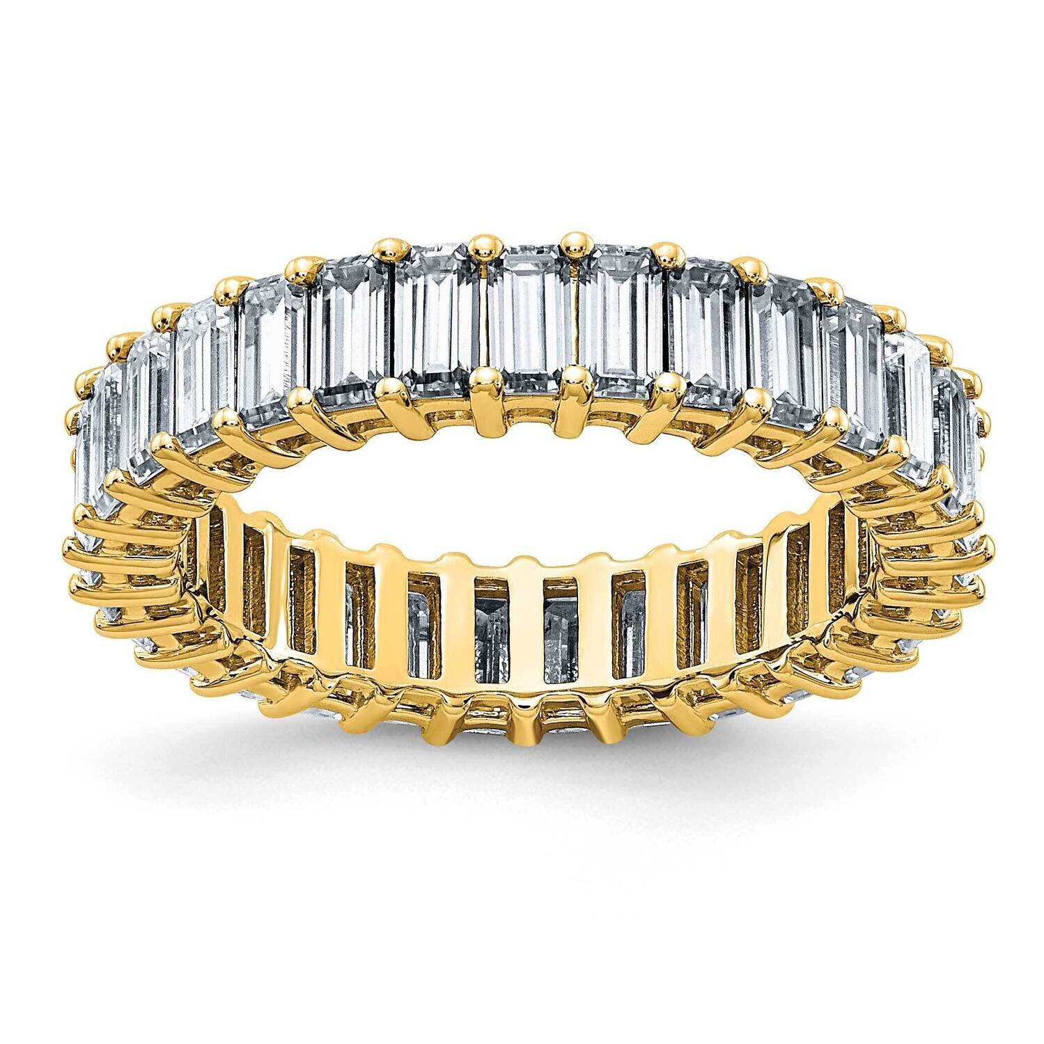 Emerald-cut D E F Pure Light Moissanite Eternity Band 14k Gold ET0042-340-75Y4MP, MPN: ET0042-340-7…