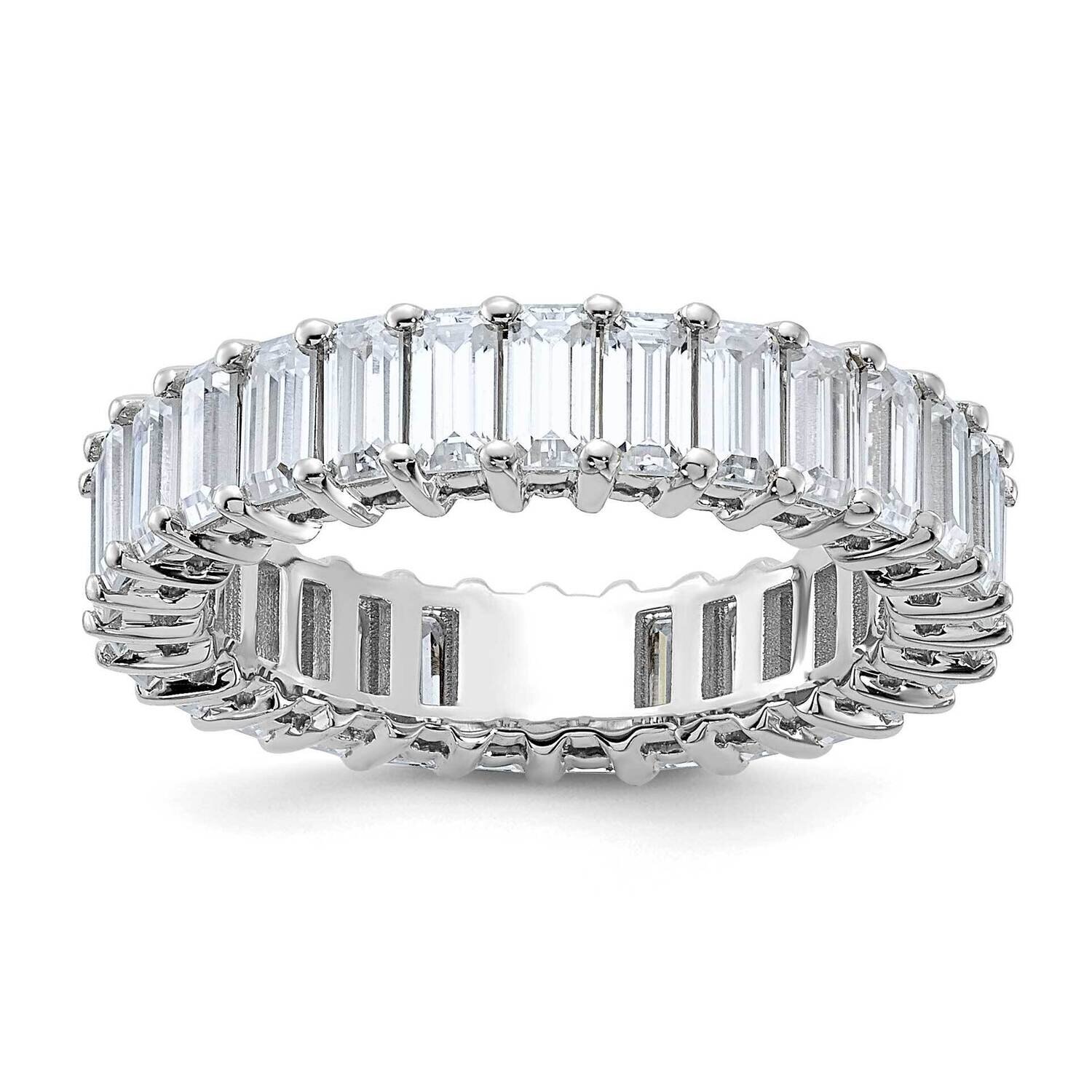 Emerald-cut D E F Pure Light Moissanite Eternity Band 14k White Gold ET0042-340-5W4MP, MPN: ET0042-…