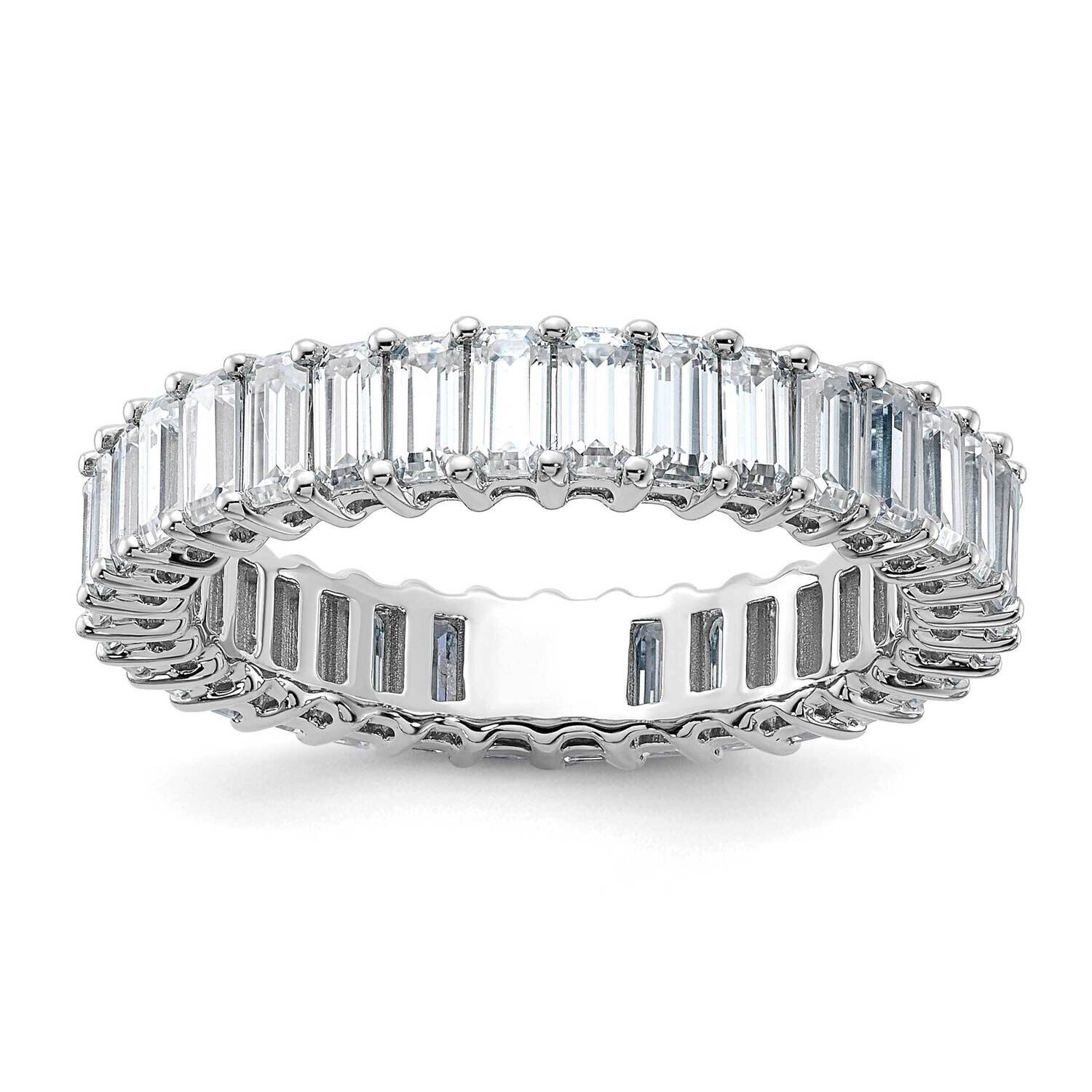 Emerald-cut D E F Pure Light Moissanite Eternity Band 14k White Gold ET0042-340-85W4MP, MPN: ET0042…