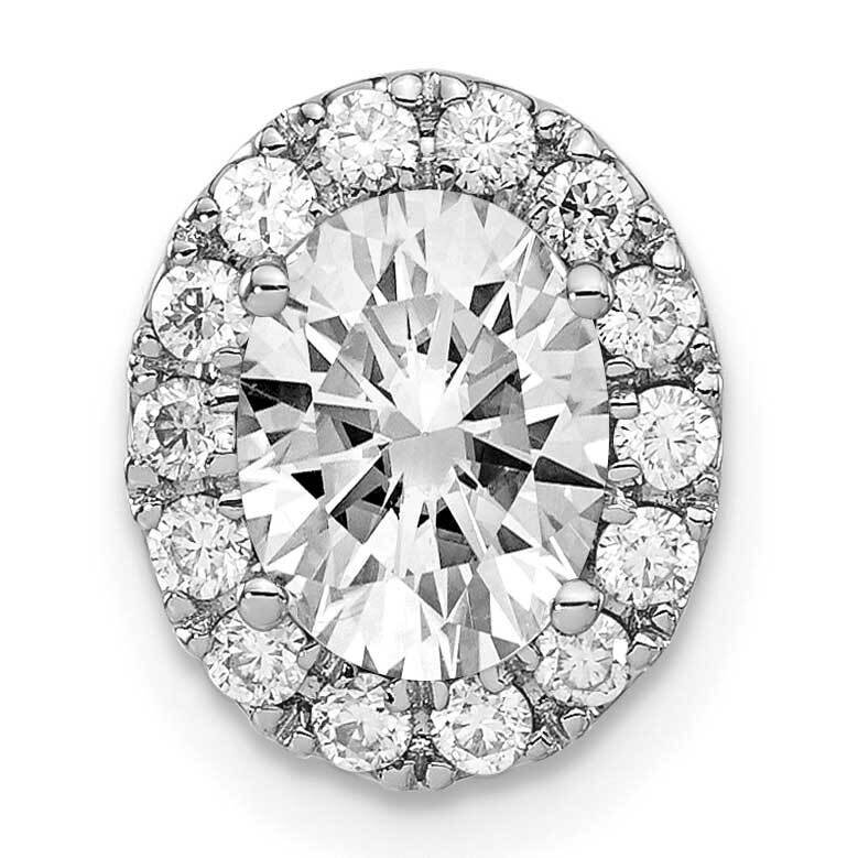 Oval and Round Halo G H I True Light Moissanite Chain Slide 14k White Gold PM4453-175-WMT, MPN: PM4…