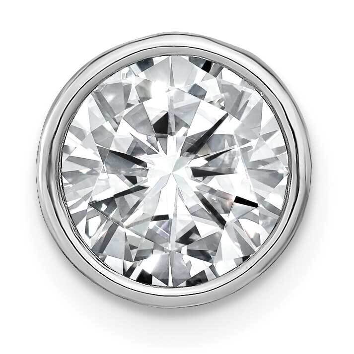 Round Bezel G H I True Light Moissanite Chain Slide 14k White Gold PM6802-190-WMT, MPN: PM6802-190-…